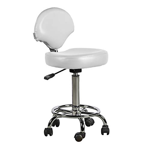 Italian Design Ferrara Sgabello Parrucchiere Bianco Regolabile