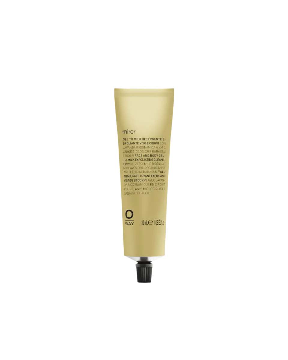 O-Way Miror detergente viso esfoliante gel latte 30ml
