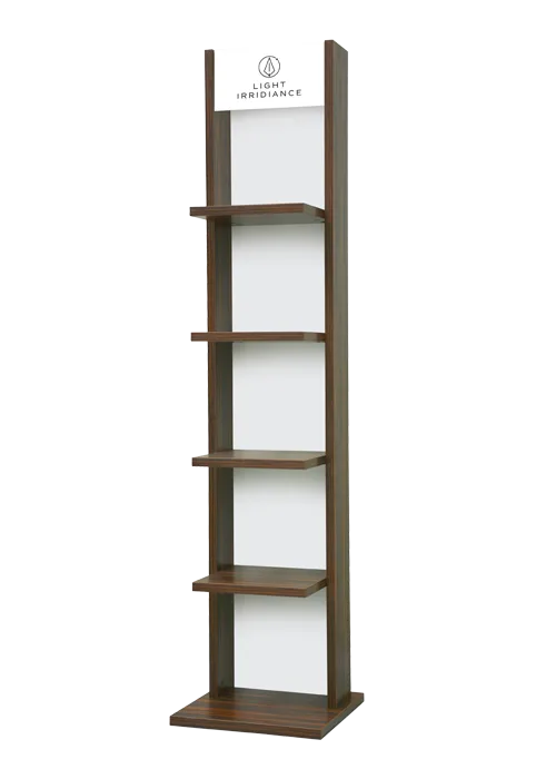 Light Irridiance Merchandising espositore in legno salone