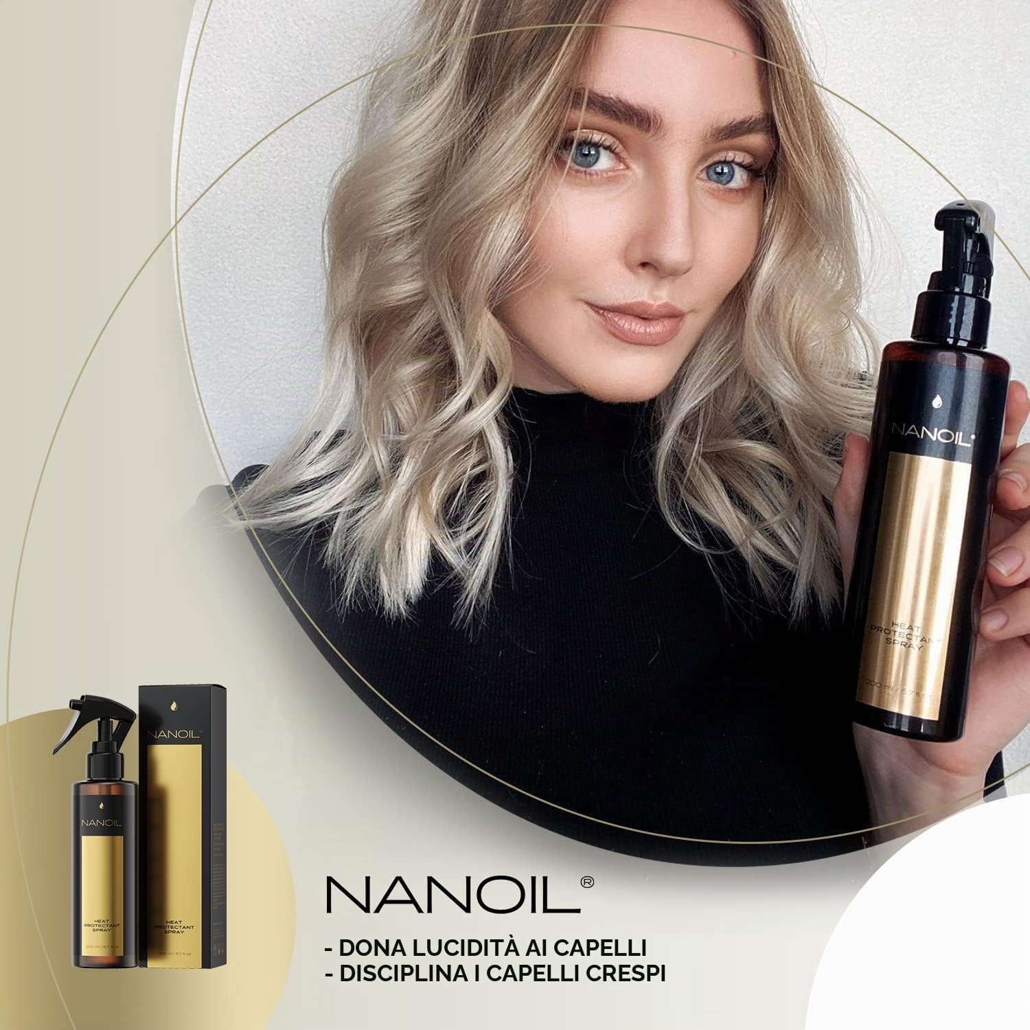 Nanoil Styling Spray Termoprotettore Capelli 200 ml Proteine Seta