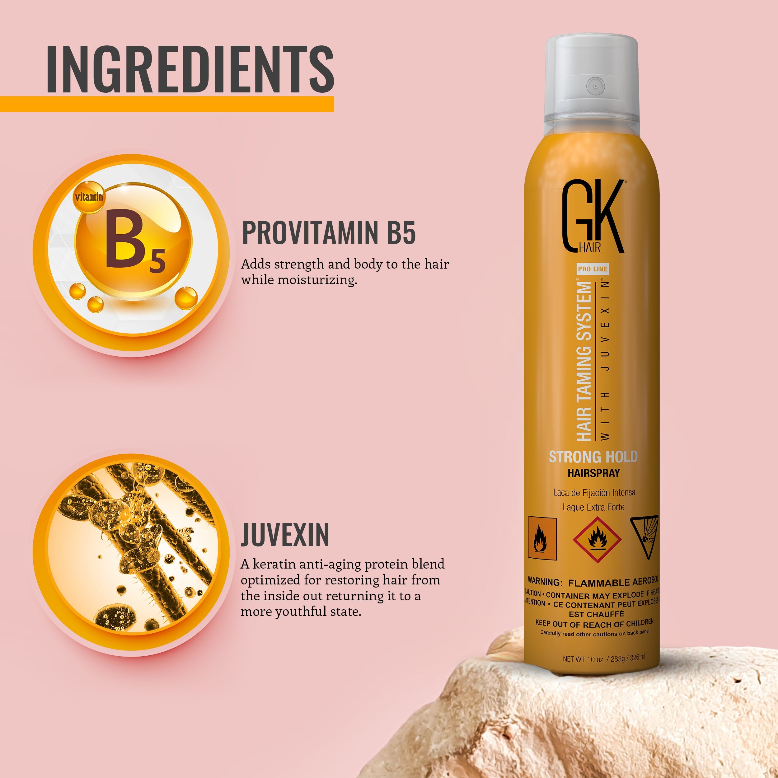 GK Hair Strong Hold Hairspray lacca 320 ml tenuta forte