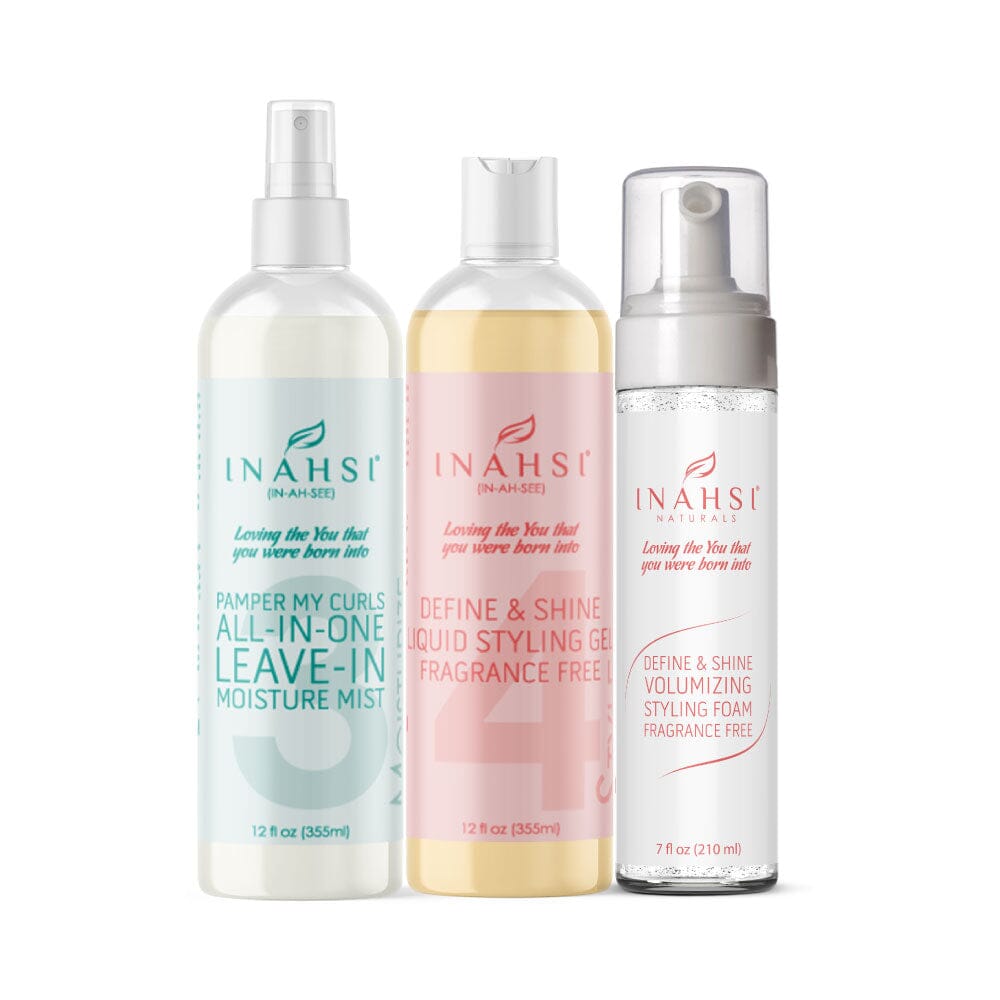 Inahsi Bundles Coily & Fine Collection kit capelli 2oz capelli fini