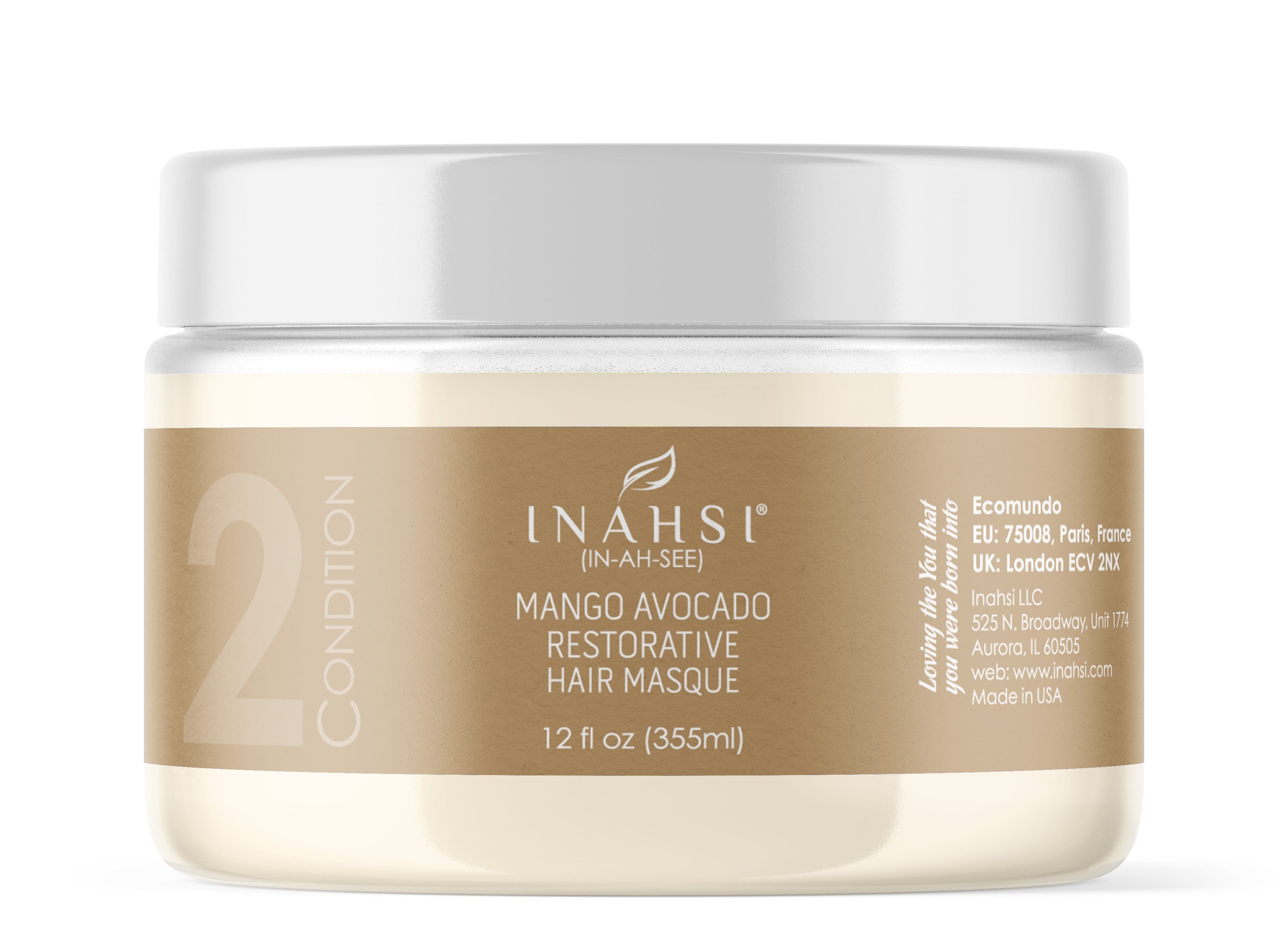 Inahsi Mango Avocado Maschera Riparatrice Capelli 2oz