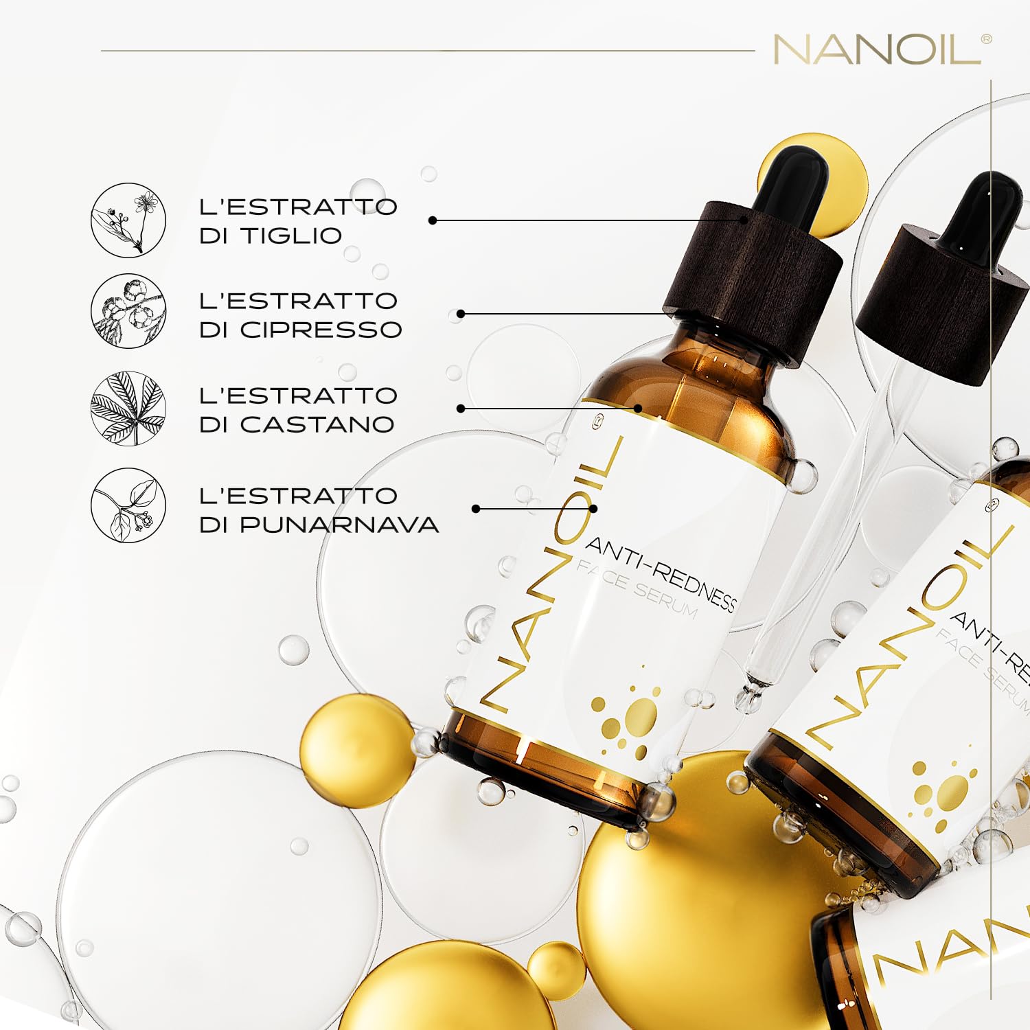 Nanoil Anti-Redness Siero Viso 50ml Pelle Sensibile
