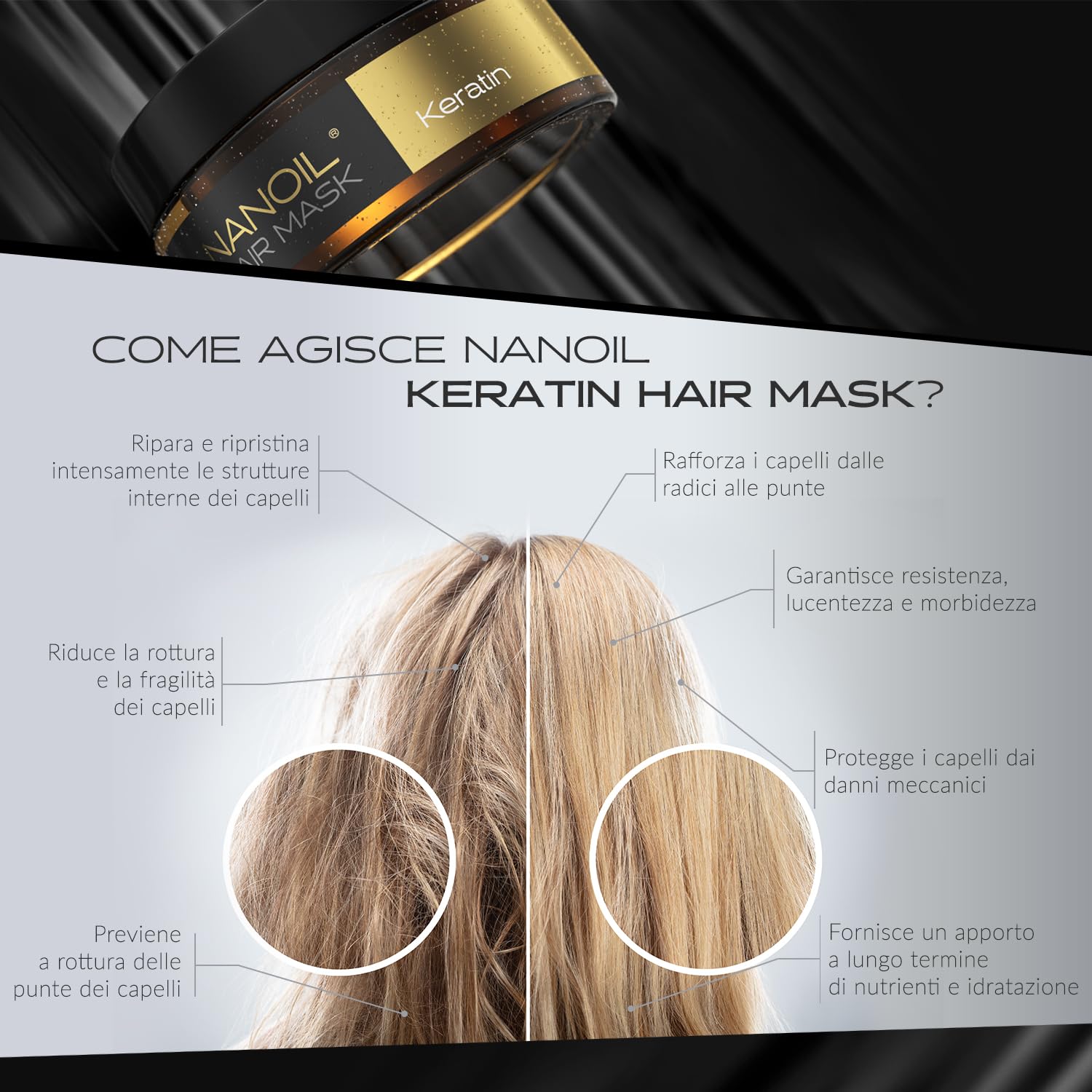 Nanoil Keratin Hair Mask maschera capelli 300ml cheratina