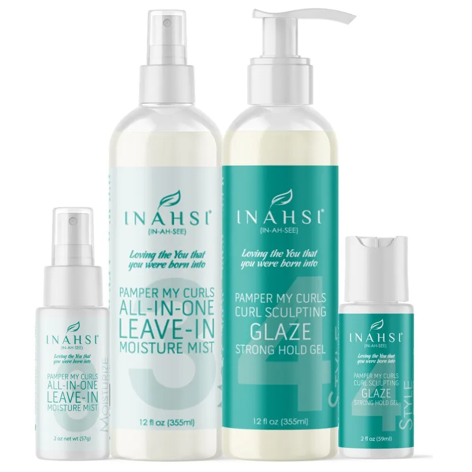 Inahsi Pamper My Curls Poppin Curls kit gel ricci definiti