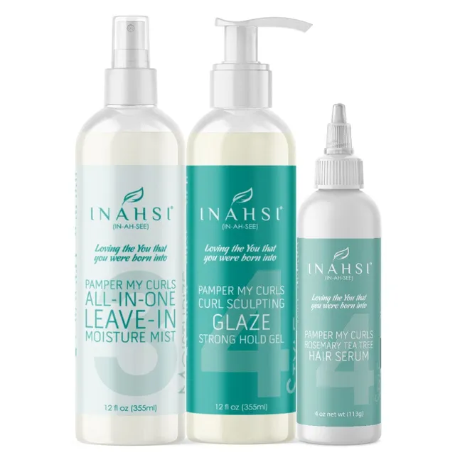 Inahsi Bundles Pamper My Curls Kit Ricci Glaze Mist Siero