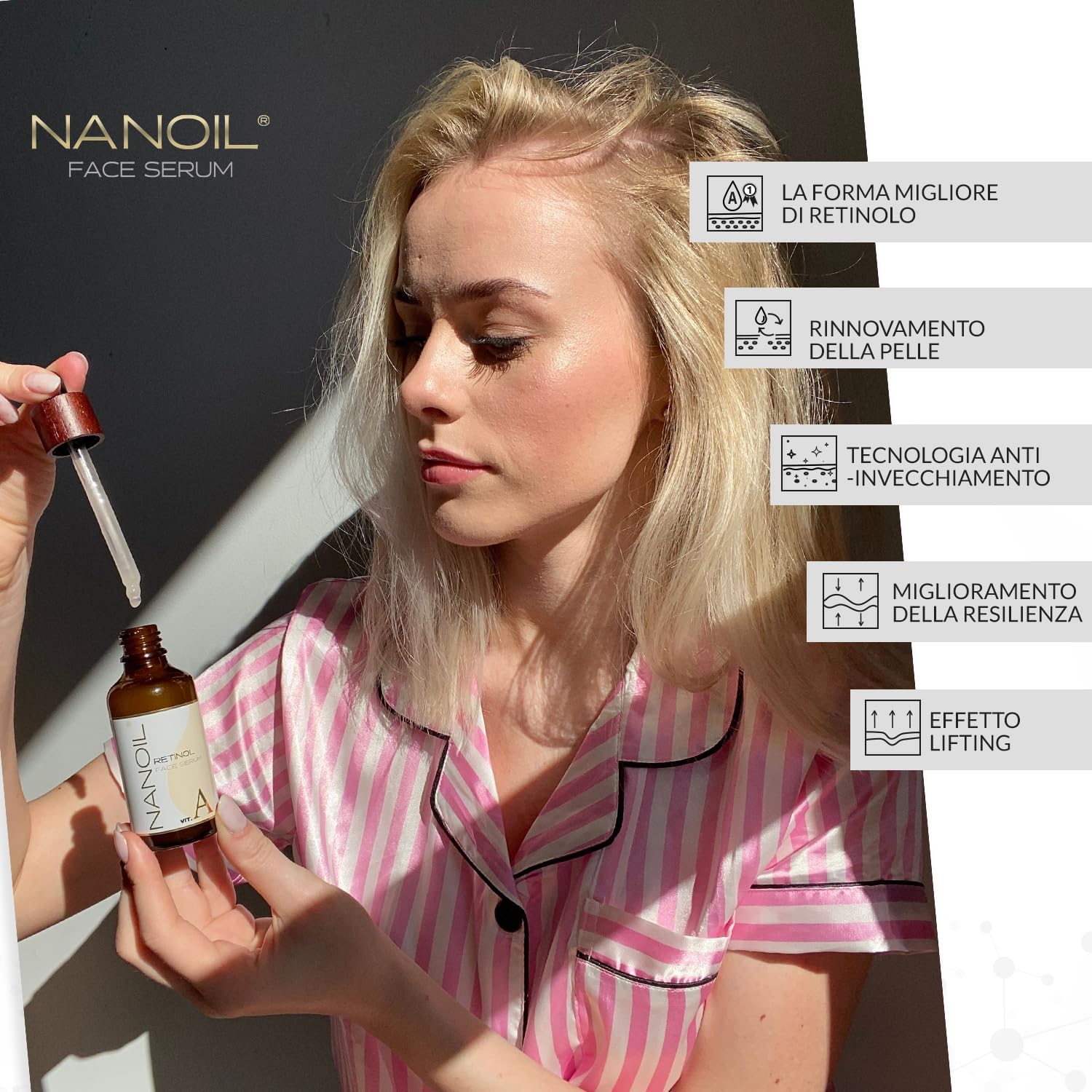 Nanoil Retinol Siero Viso 50 ml Levigante Vitamina A