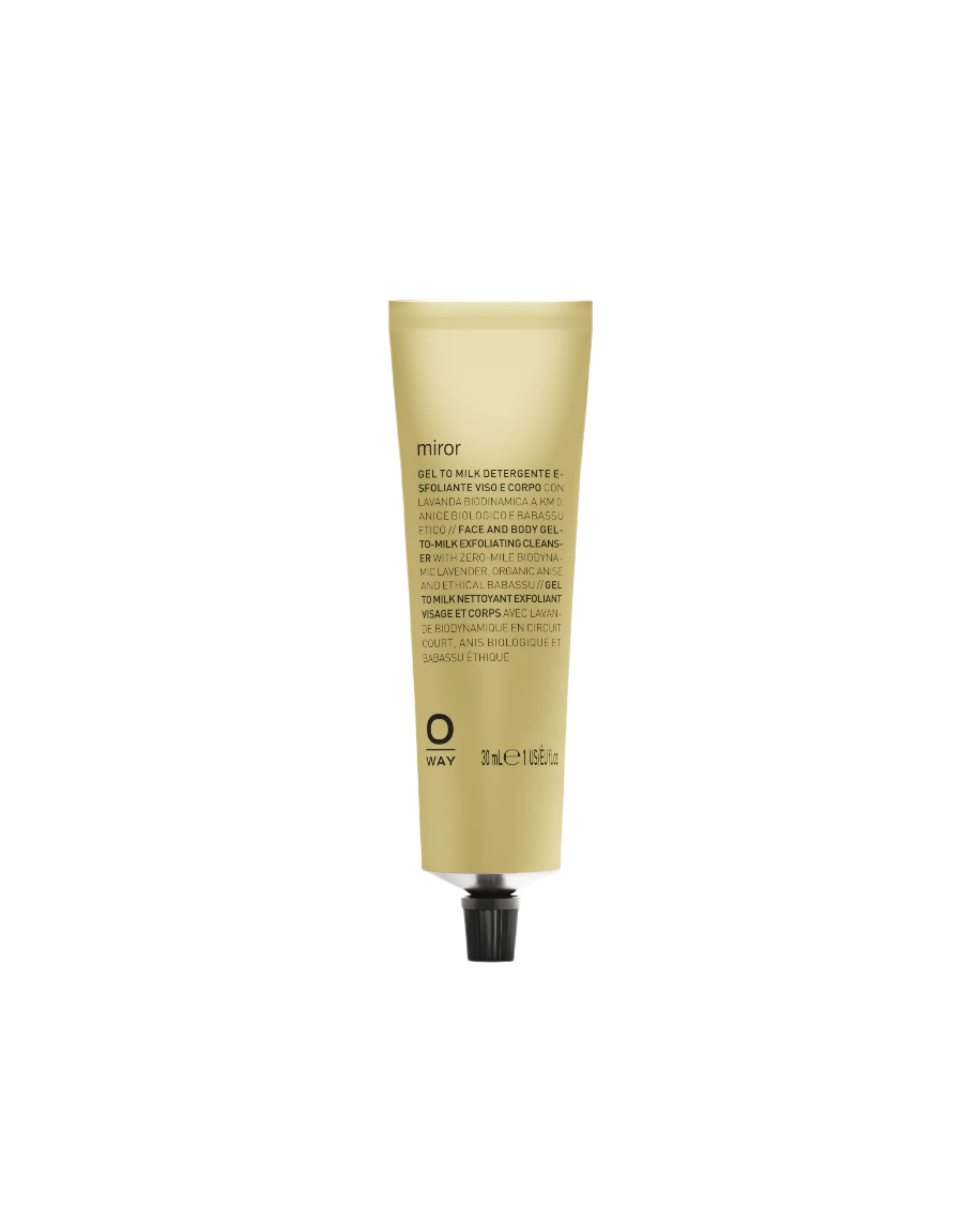 O-Way Miror detergente viso esfoliante gel latte 30ml