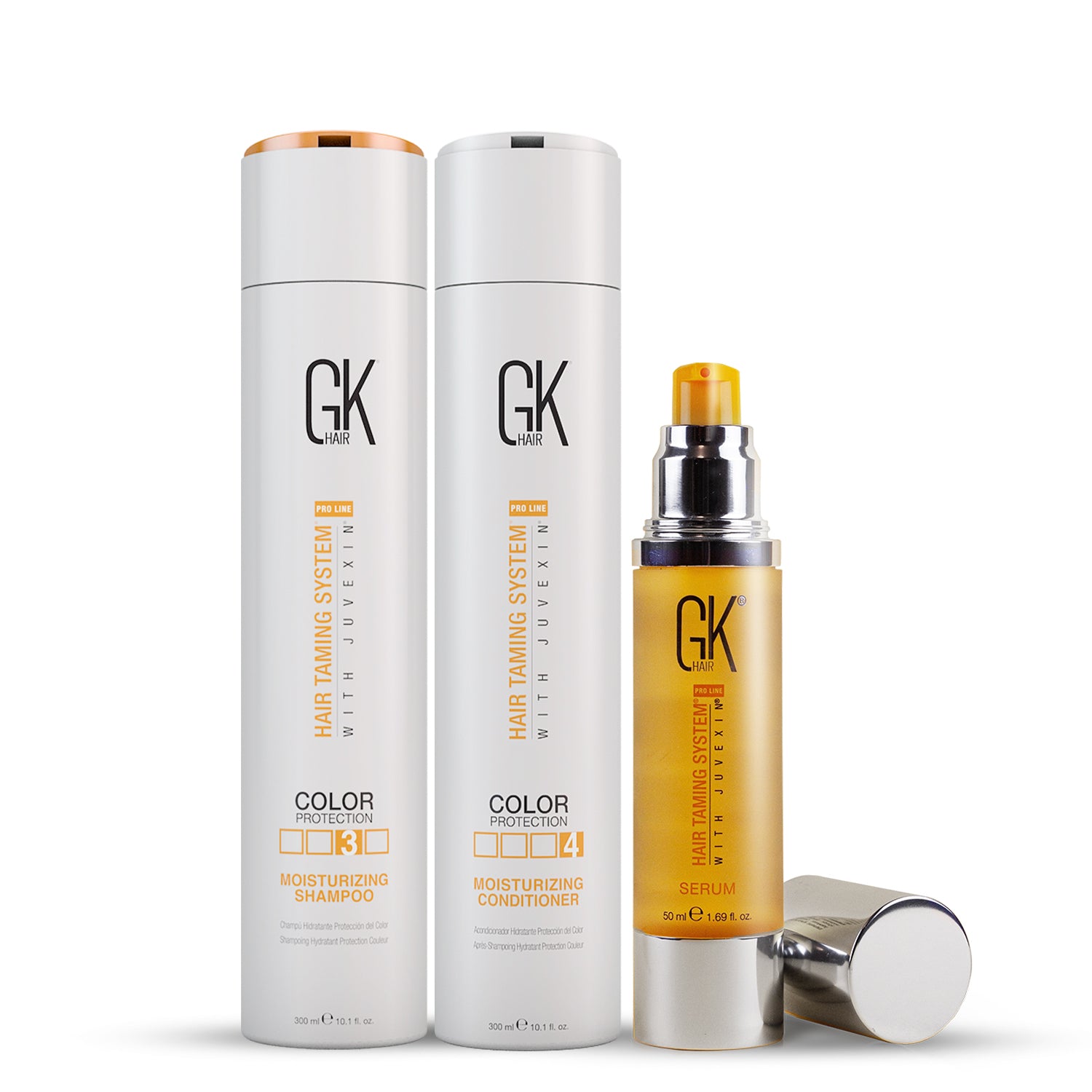 GK Hair Intense Moisture Pack Kit Shampoo Balsamo Siero Idratazione