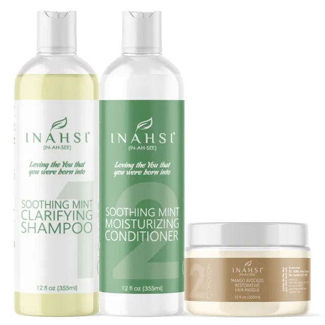 Inahsi Wash Day kit shampoo + balsamo + maschera purificante