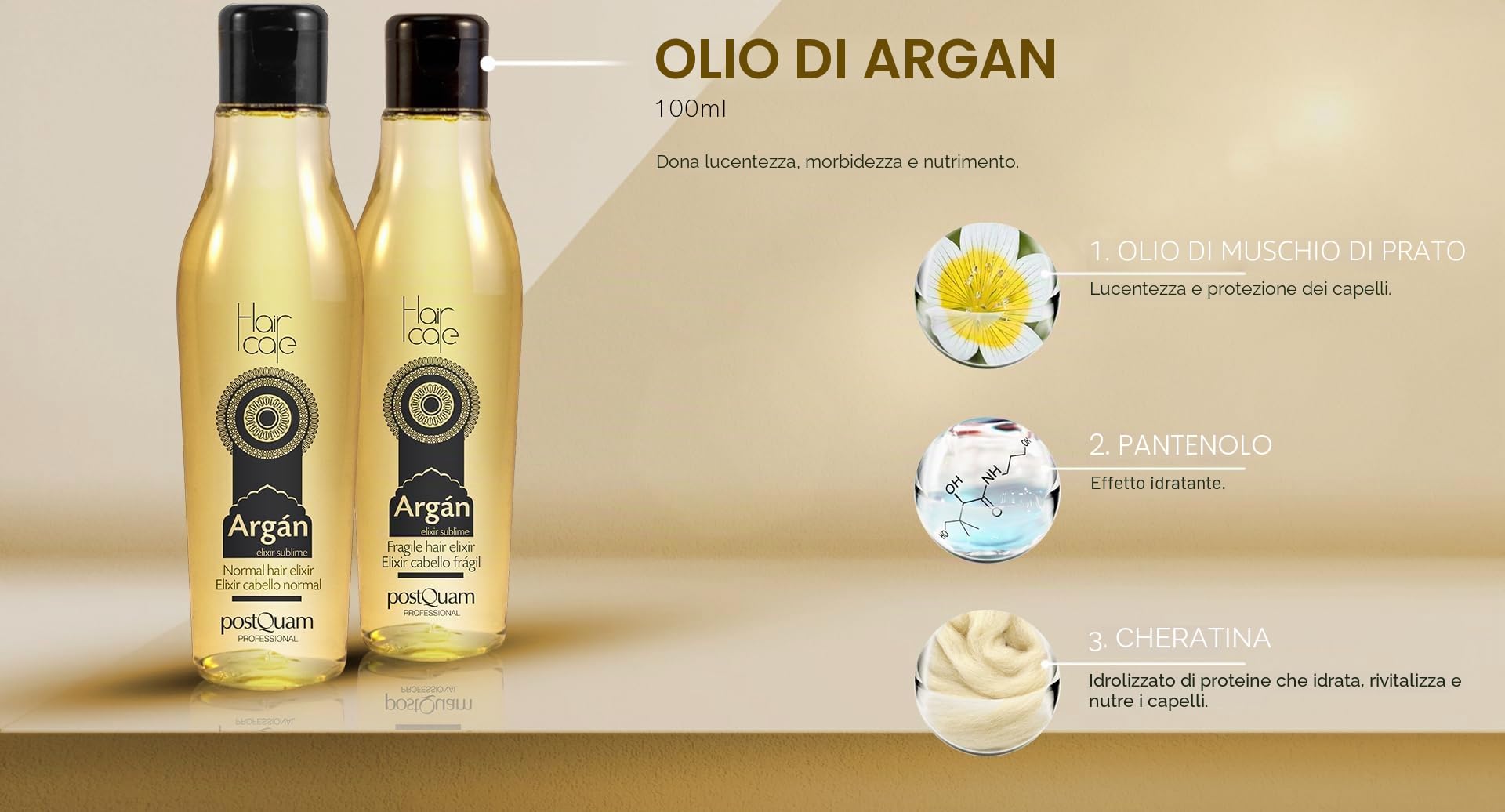 Postquam Argan Olio Capelli Sublime 100ml Fragili