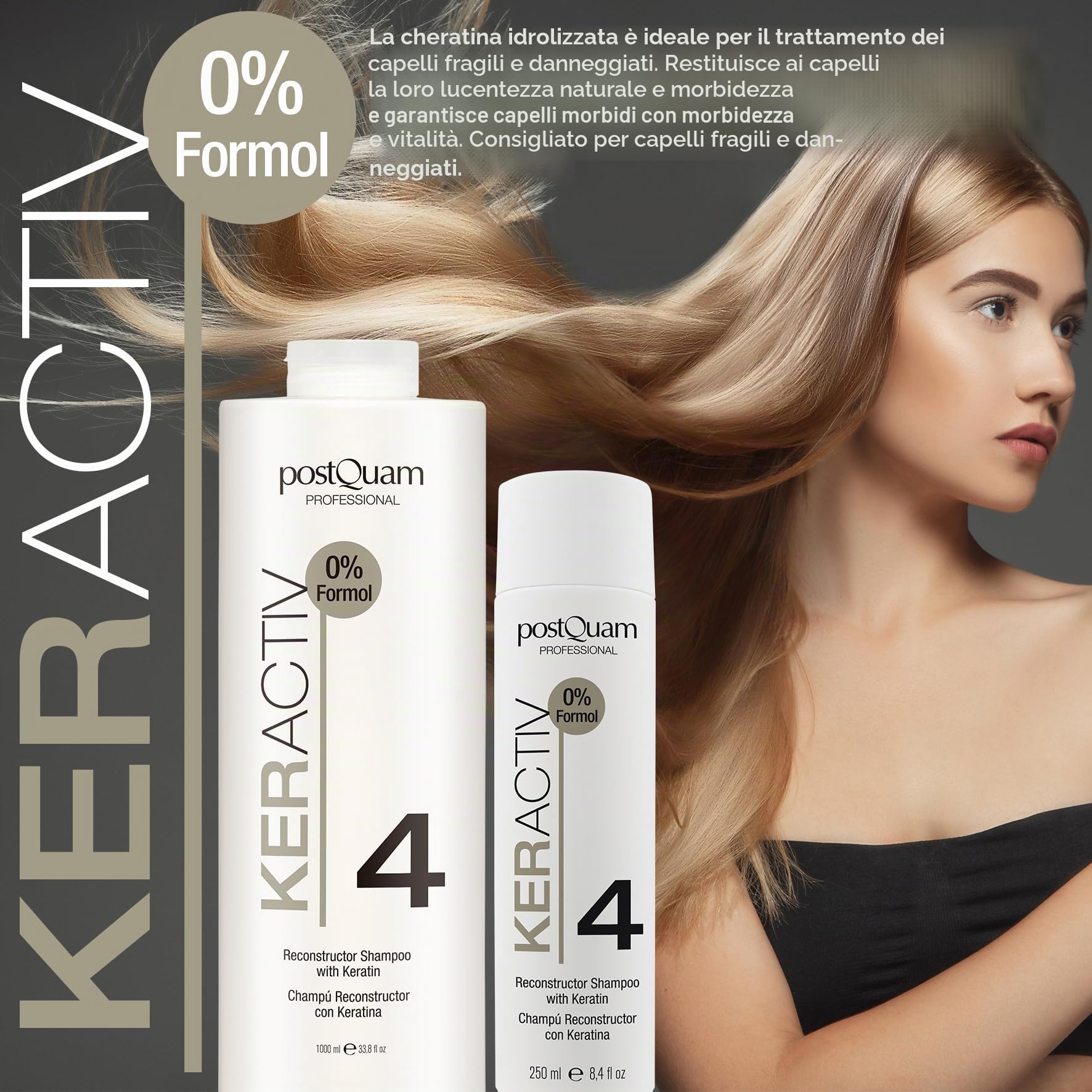 Postquam Keractiv Shampoo Cheratina Ricostruttivo 1000 ml