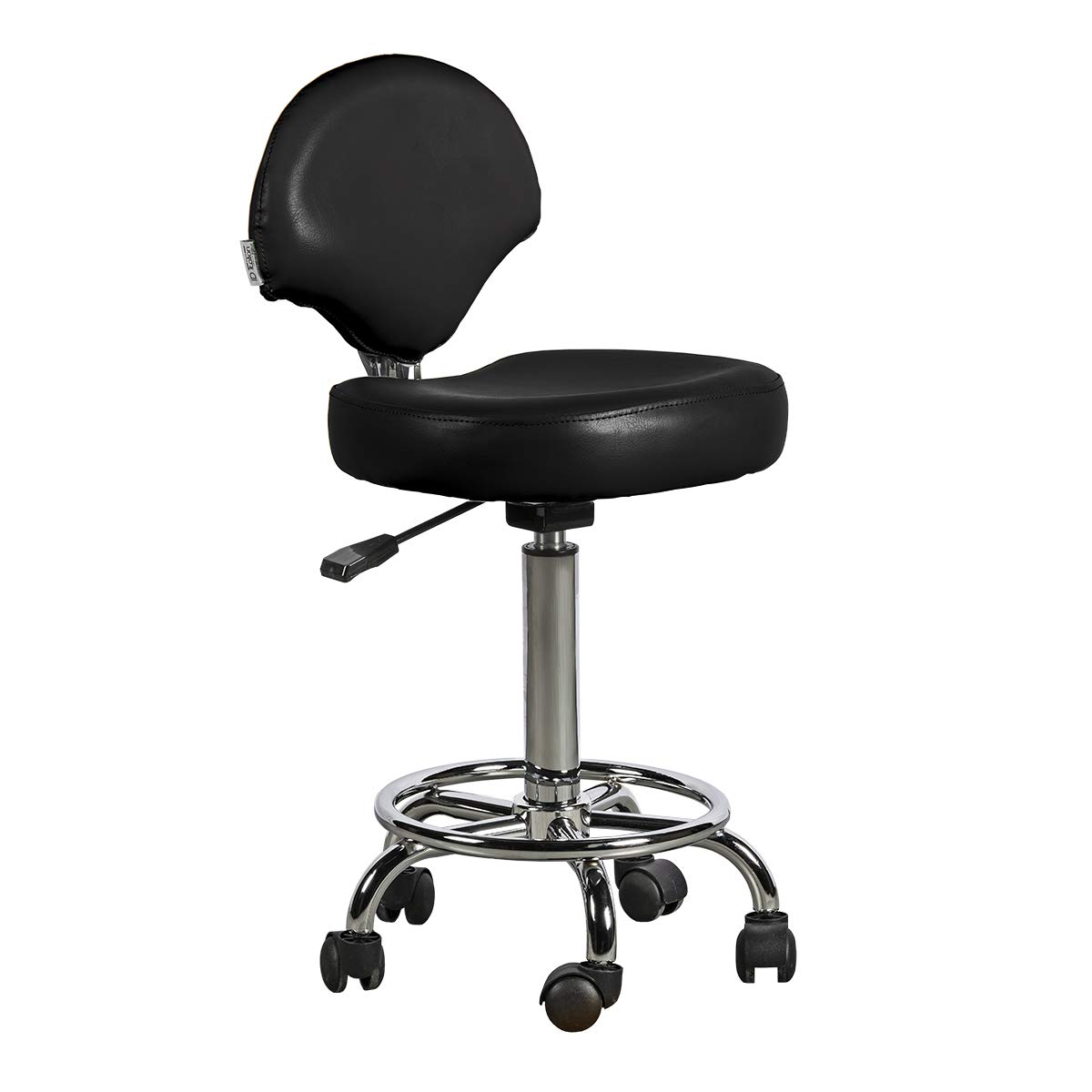 Italian Design Ferrara Sgabello parrucchiere nero con ruote