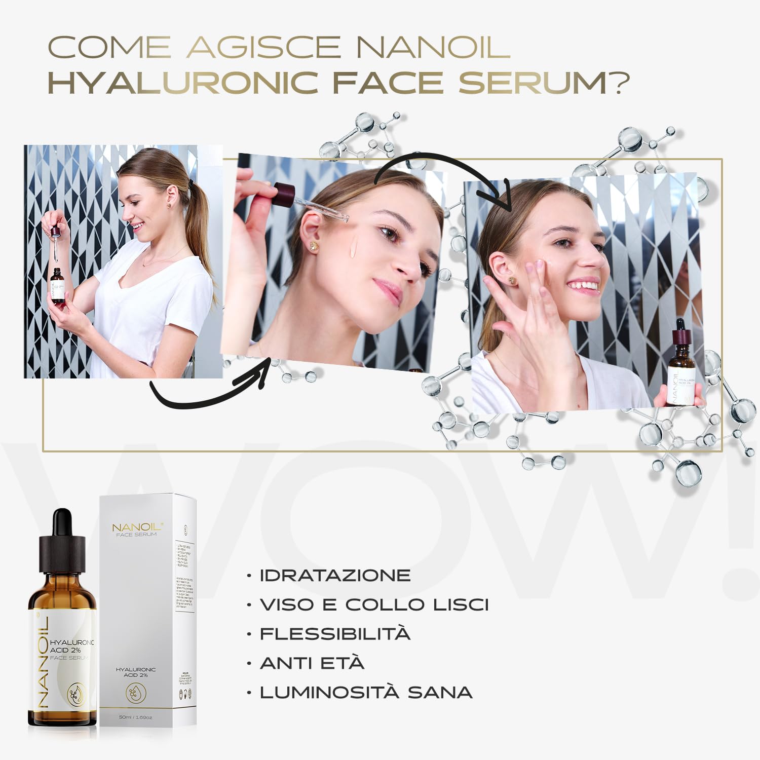 Nanoil Hyaluronic siero viso acido ialuronico 50 ml idratante