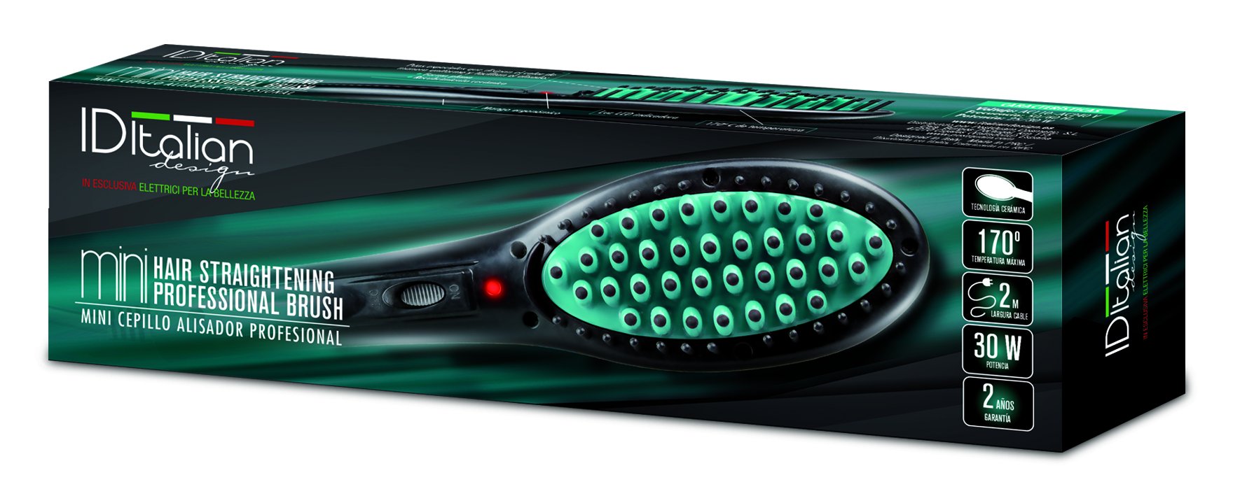Postquam Ideliss Brush Mini spazzola alisatore verde elettrico