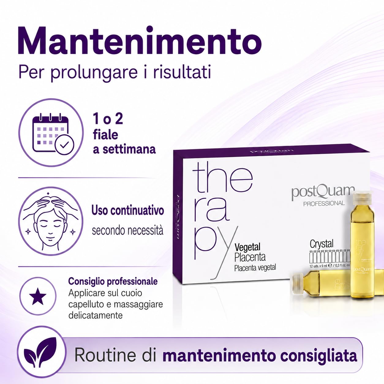 Postquam Tratamento fiale capelli placenta 12x9 ml