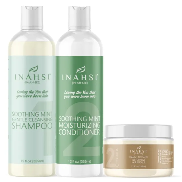 Inahsi Bundles kit wash day 12 oz menta delicato
