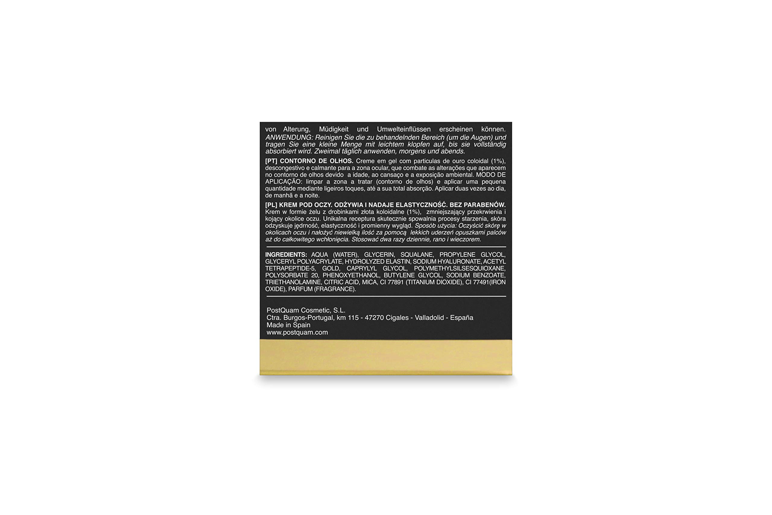 Postquam Luxury Gold crema contorno occhi acido ialuronico