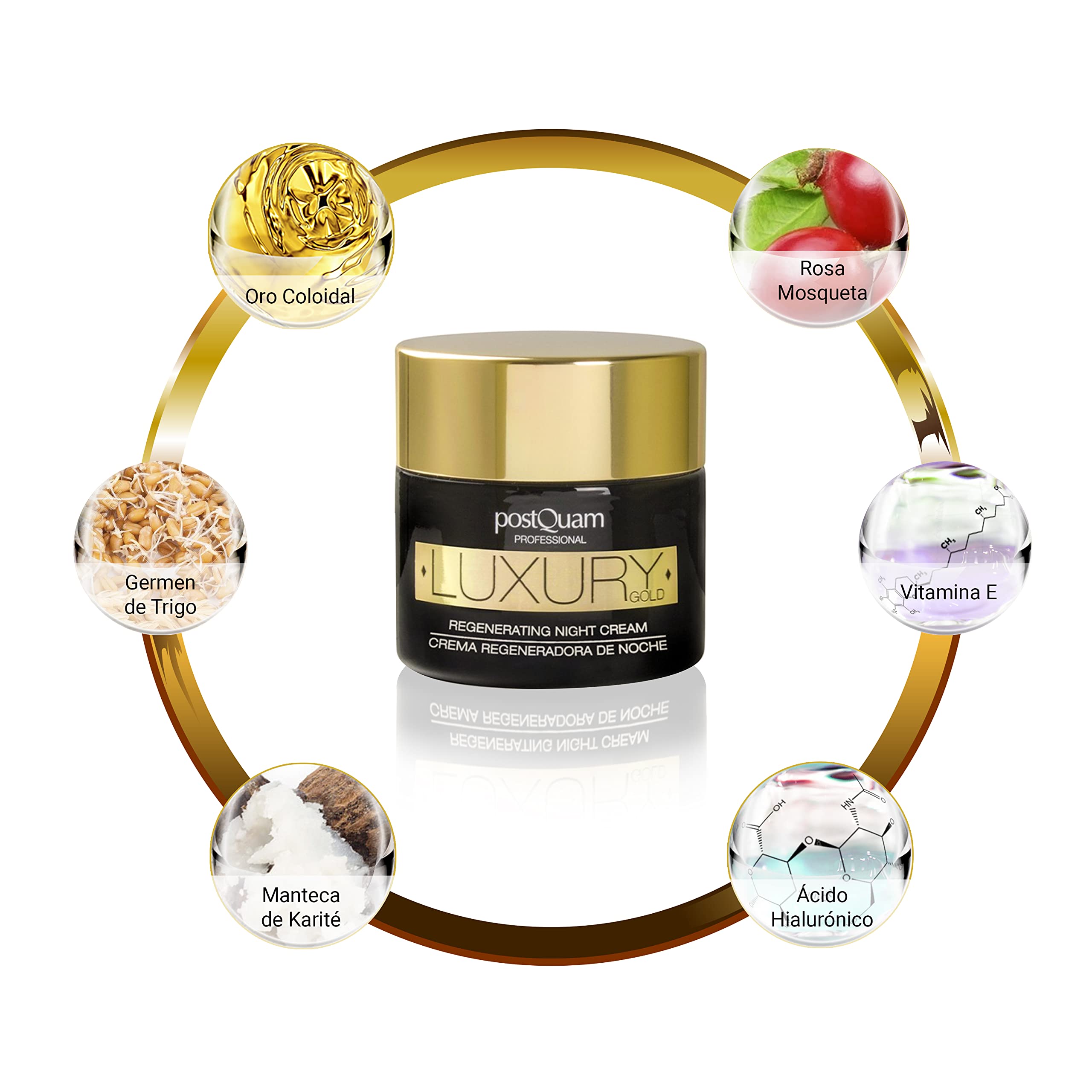 Postquam Luxury Gold Crema Notte Rigenerante 50 ml Ialuronico