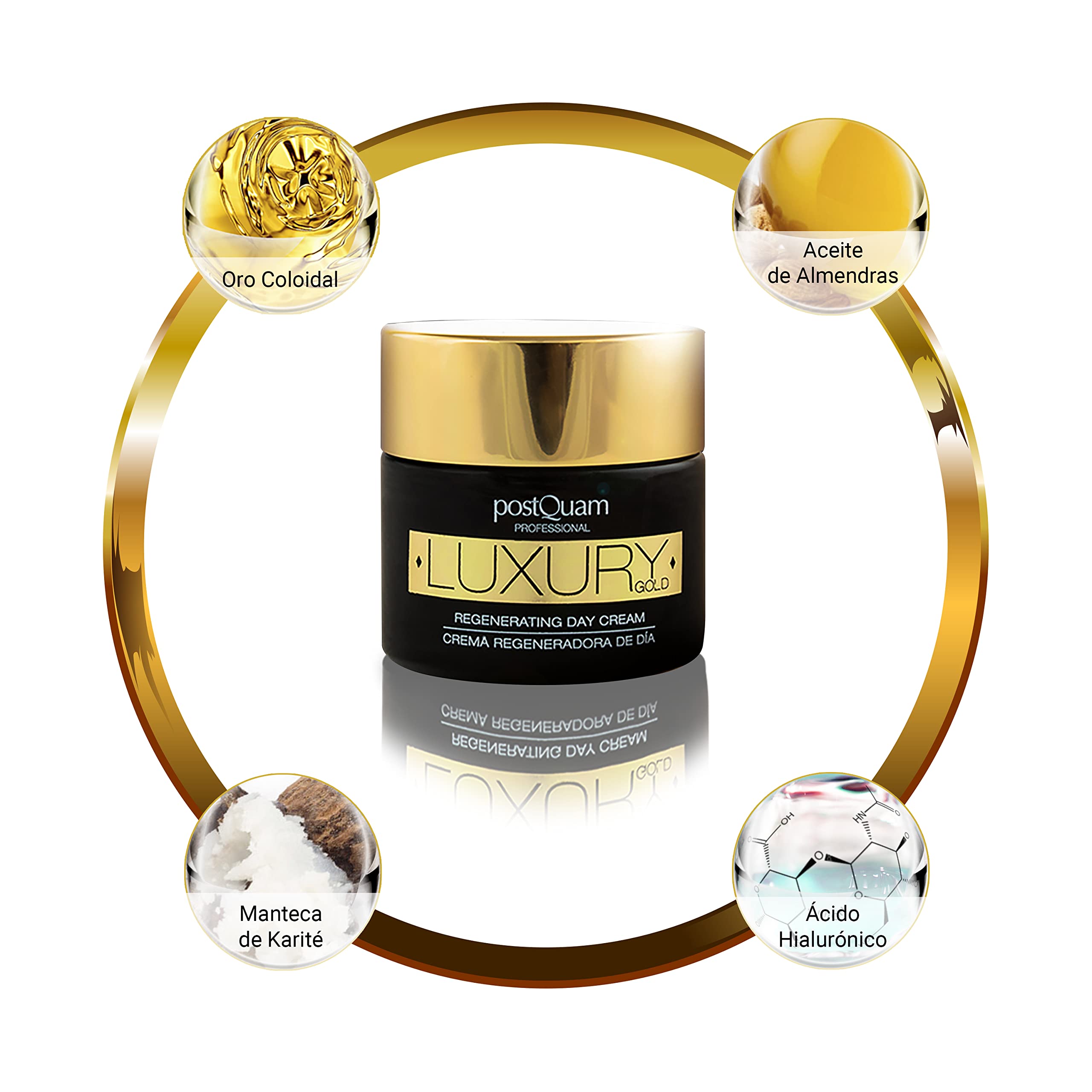 Postquam Luxury Gold Regenerating Day Cream crema viso 50 ml oro