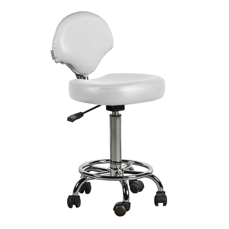 Italian Design Ferrara Sgabello Parrucchiere Bianco Regolabile