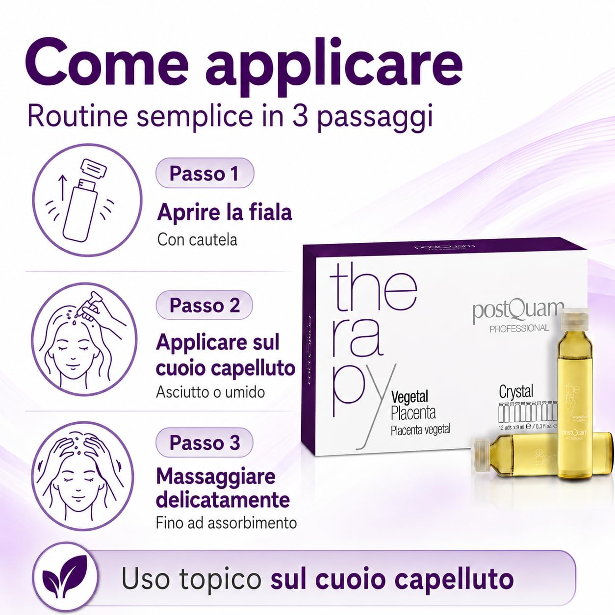 Postquam Tratamento fiale capelli placenta 12x9 ml
