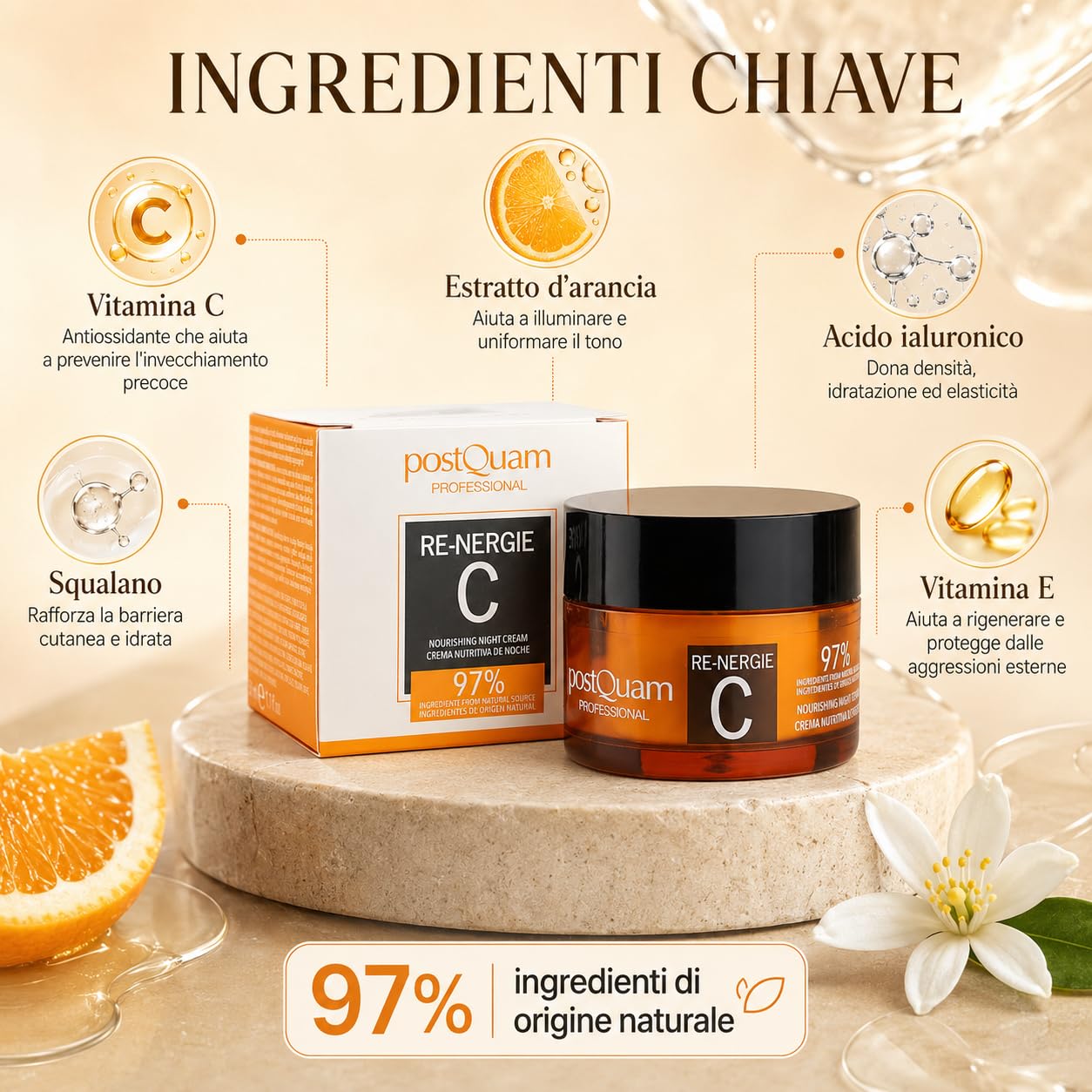 Postquam Vit-C Re-Nergie Crema Notte 50 ml vitamina C