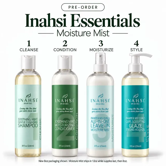 Inahsi Essentials Moisture Mist kit ricci 4 pezzi leggero