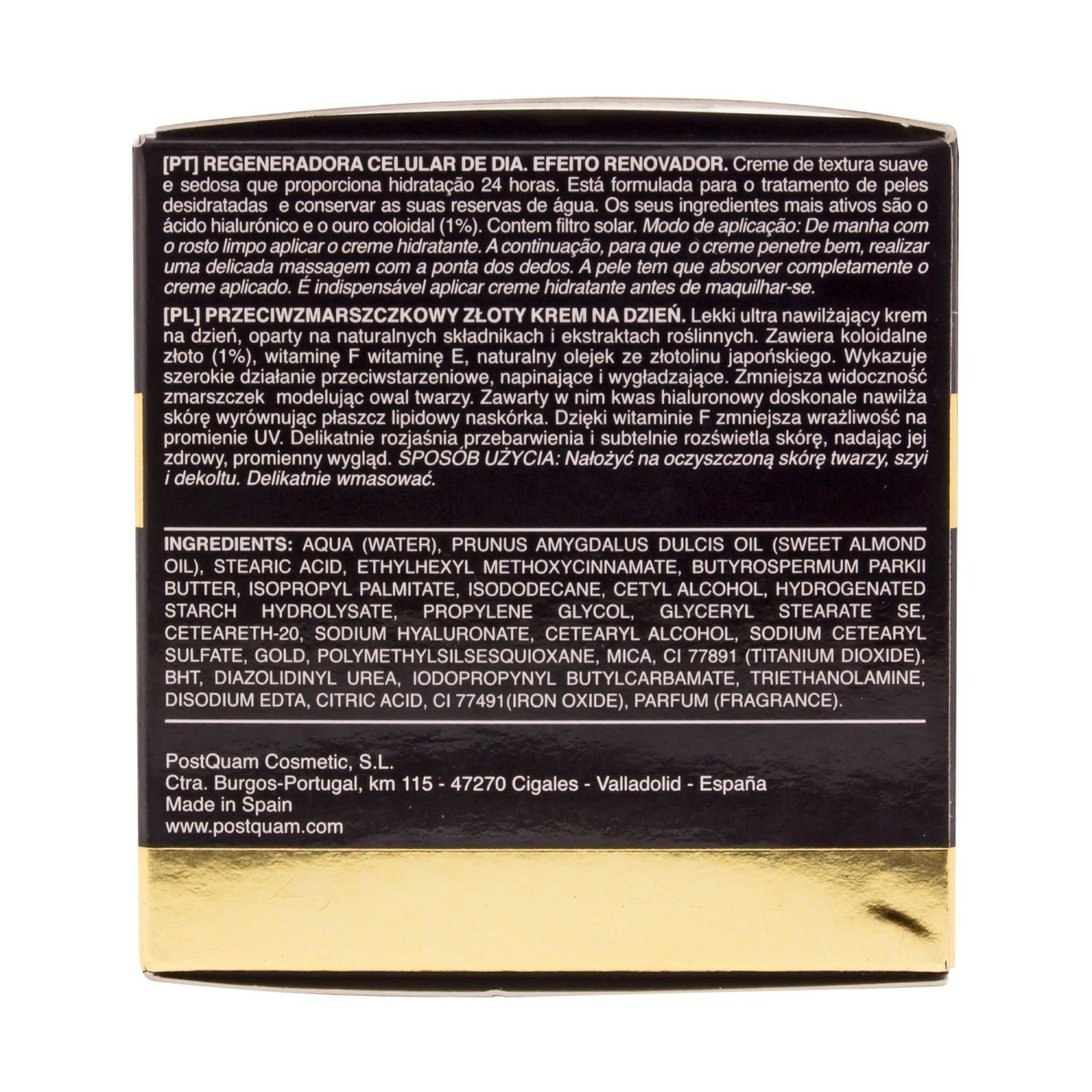 Postquam Luxury Gold Regenerating Day Cream crema viso 50 ml oro
