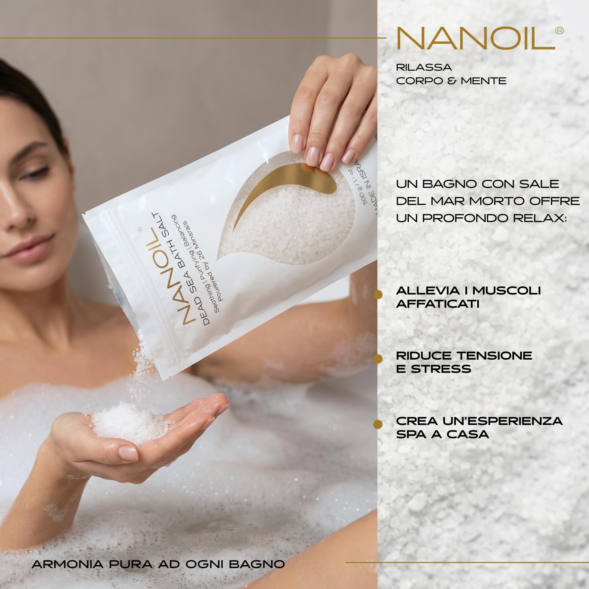 Nanoil Cura Sali Mar Morto sali bagno naturali 500 g puri