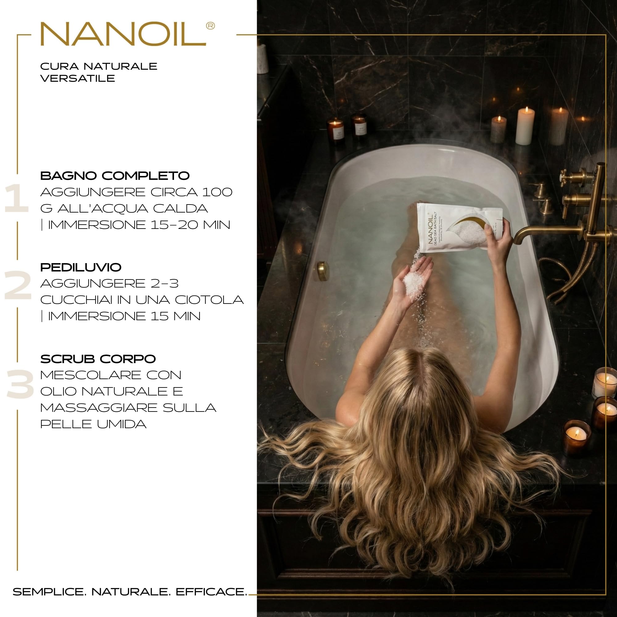 Nanoil Cura Sali Mar Morto sali bagno naturali 500 g puri