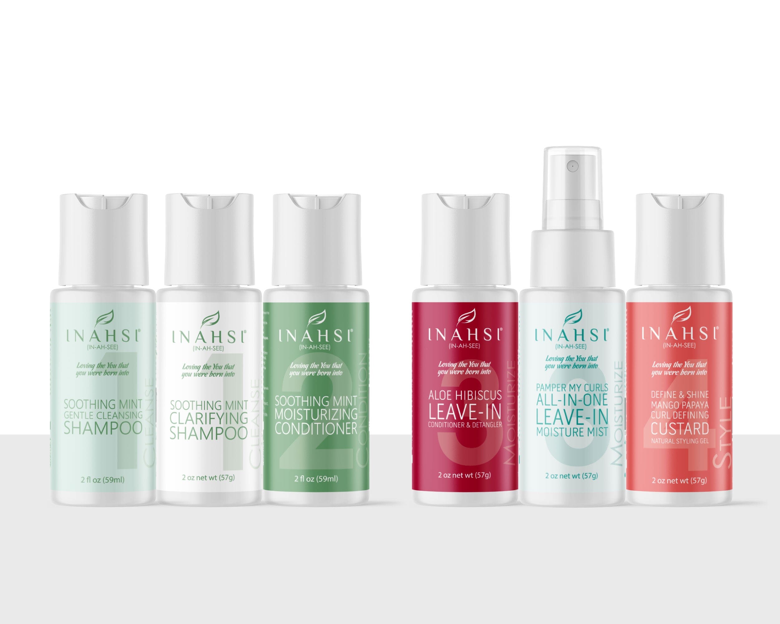 Inahsi Bundles Salon Pro Sample Collection kit capelli 2oz menta