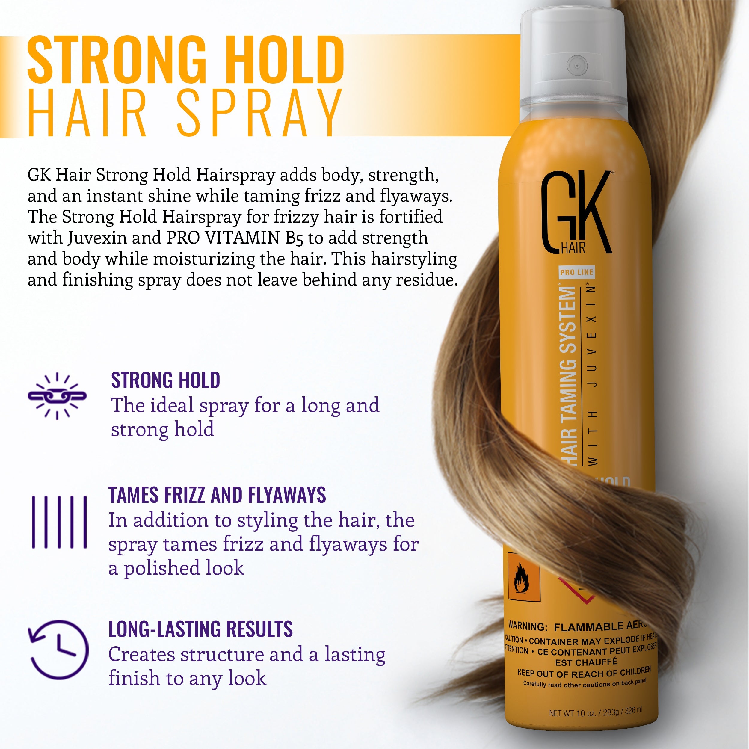 GK Hair Strong Hold Hairspray lacca 320 ml tenuta forte