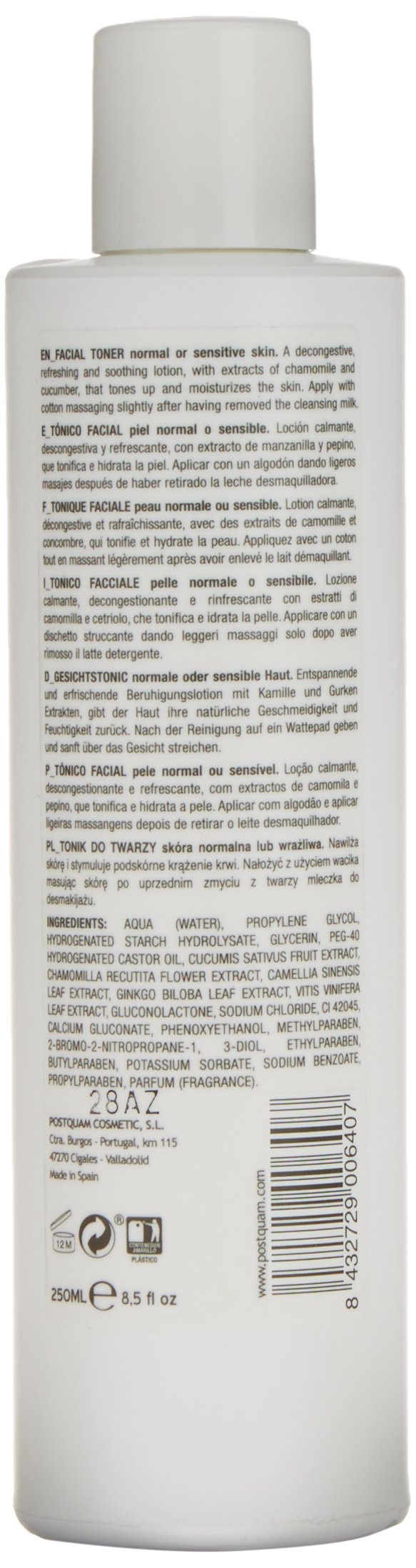 Postquam Faciale Tonico Viso Idratante 250 ml Camomilla