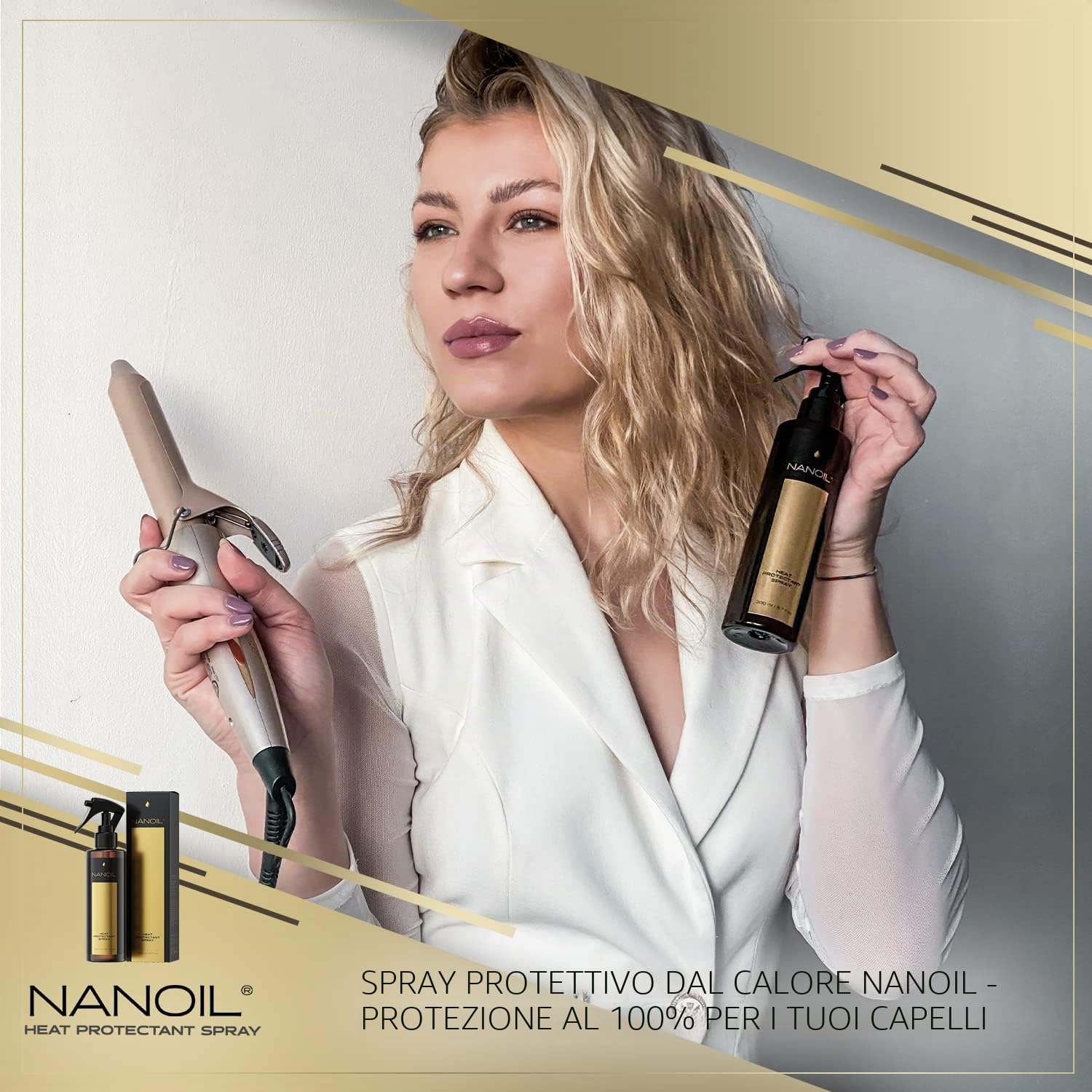 Nanoil Styling Spray Termoprotettore Capelli 200 ml Proteine Seta