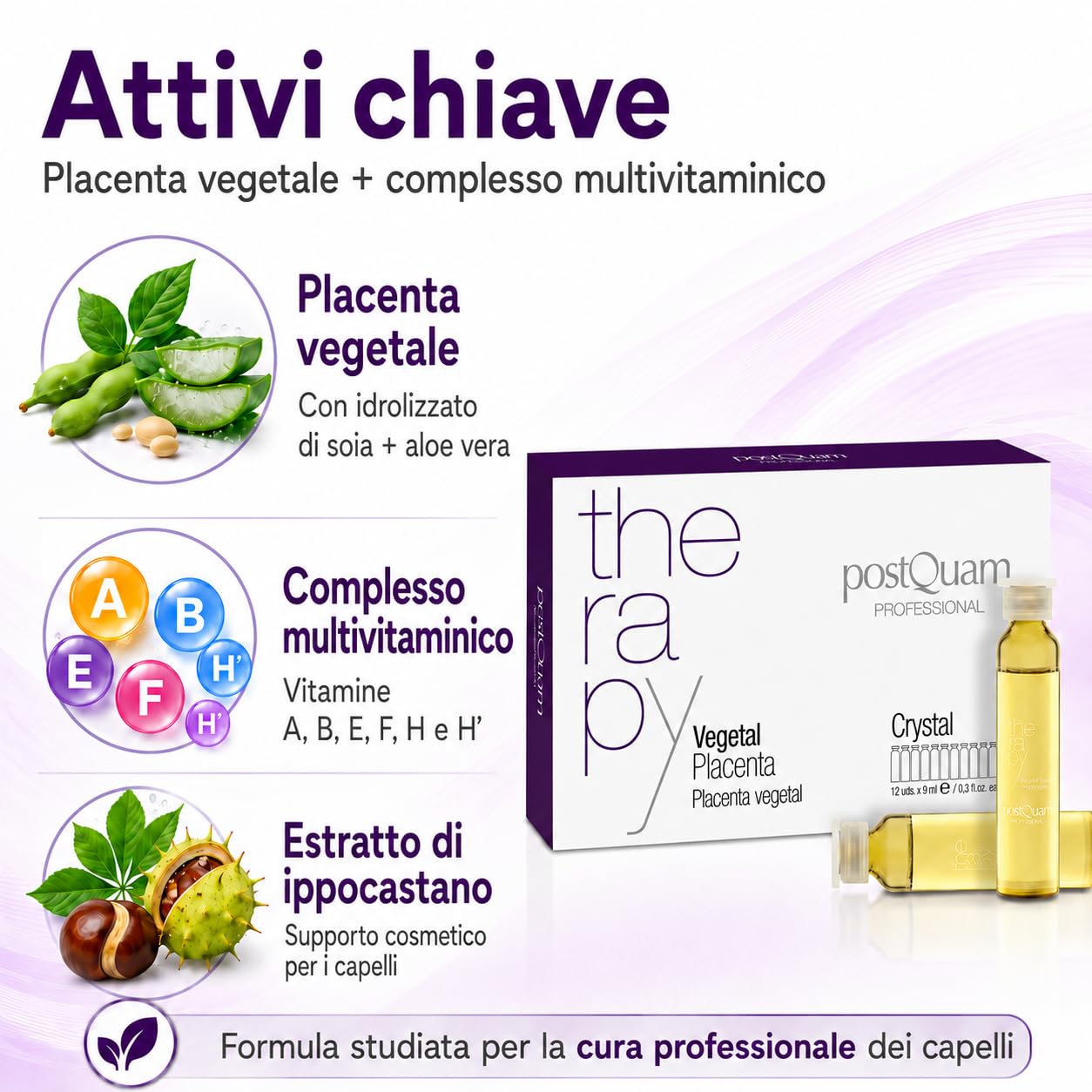 Postquam Tratamento fiale capelli placenta 12x9 ml