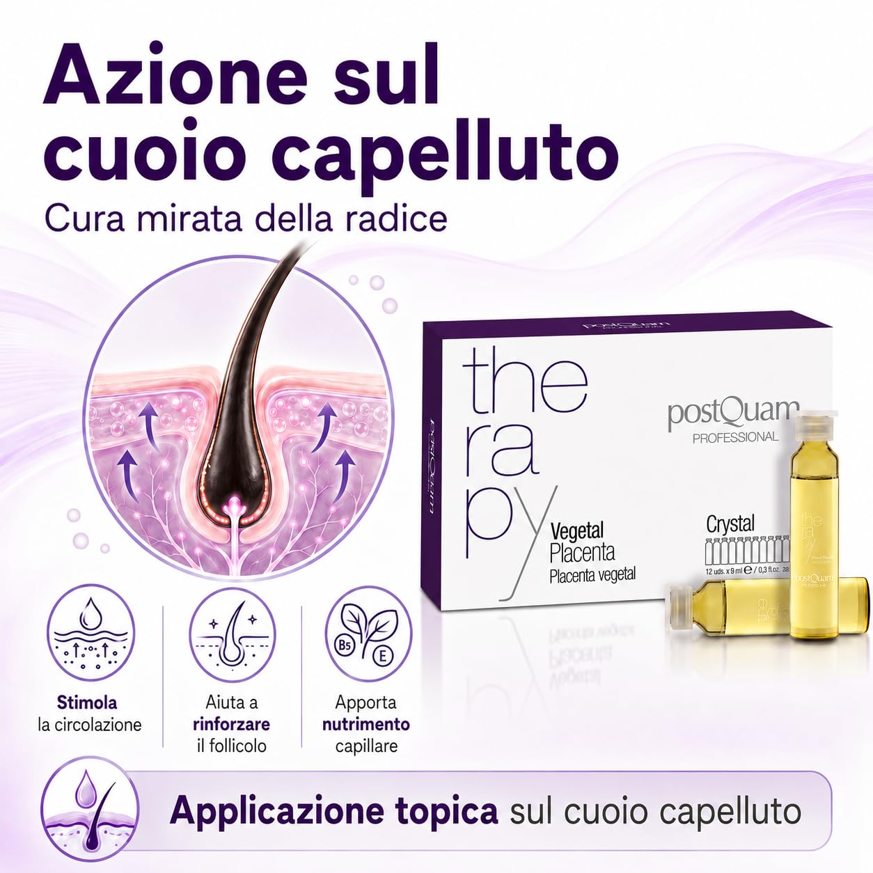 Postquam Tratamento fiale capelli placenta 12x9 ml