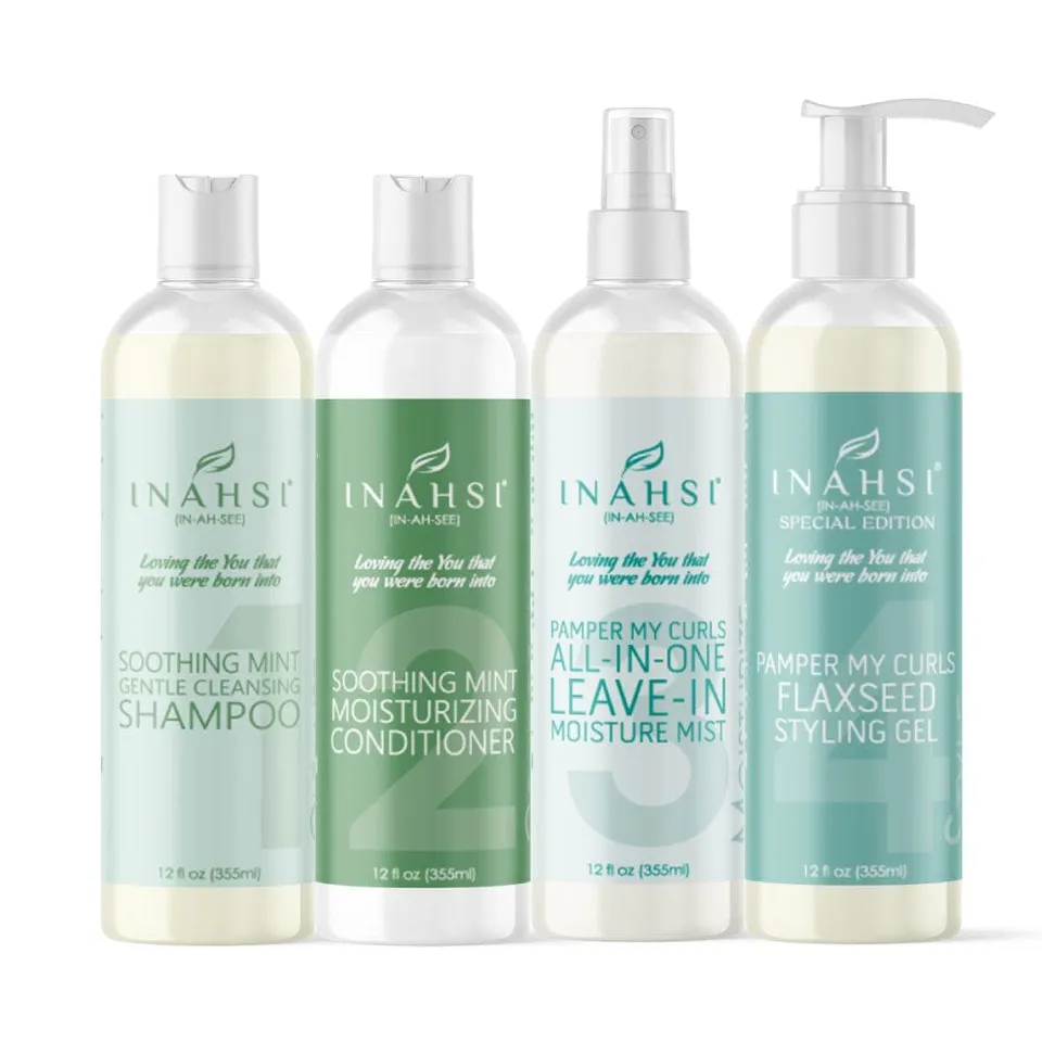 Inahsi Bundles Essentials Gel Semi Lino Kit Capelli Ricci 12oz