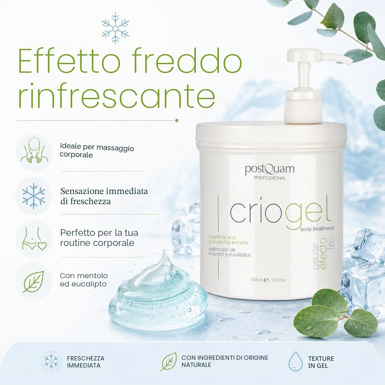 Postquam Sculpt criogel corpo 1 l effetto freddo