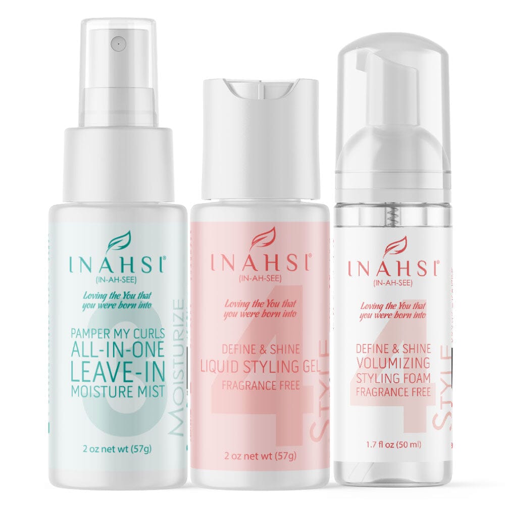 Inahsi Bundles Coily & Fine Collection kit capelli 2oz capelli fini
