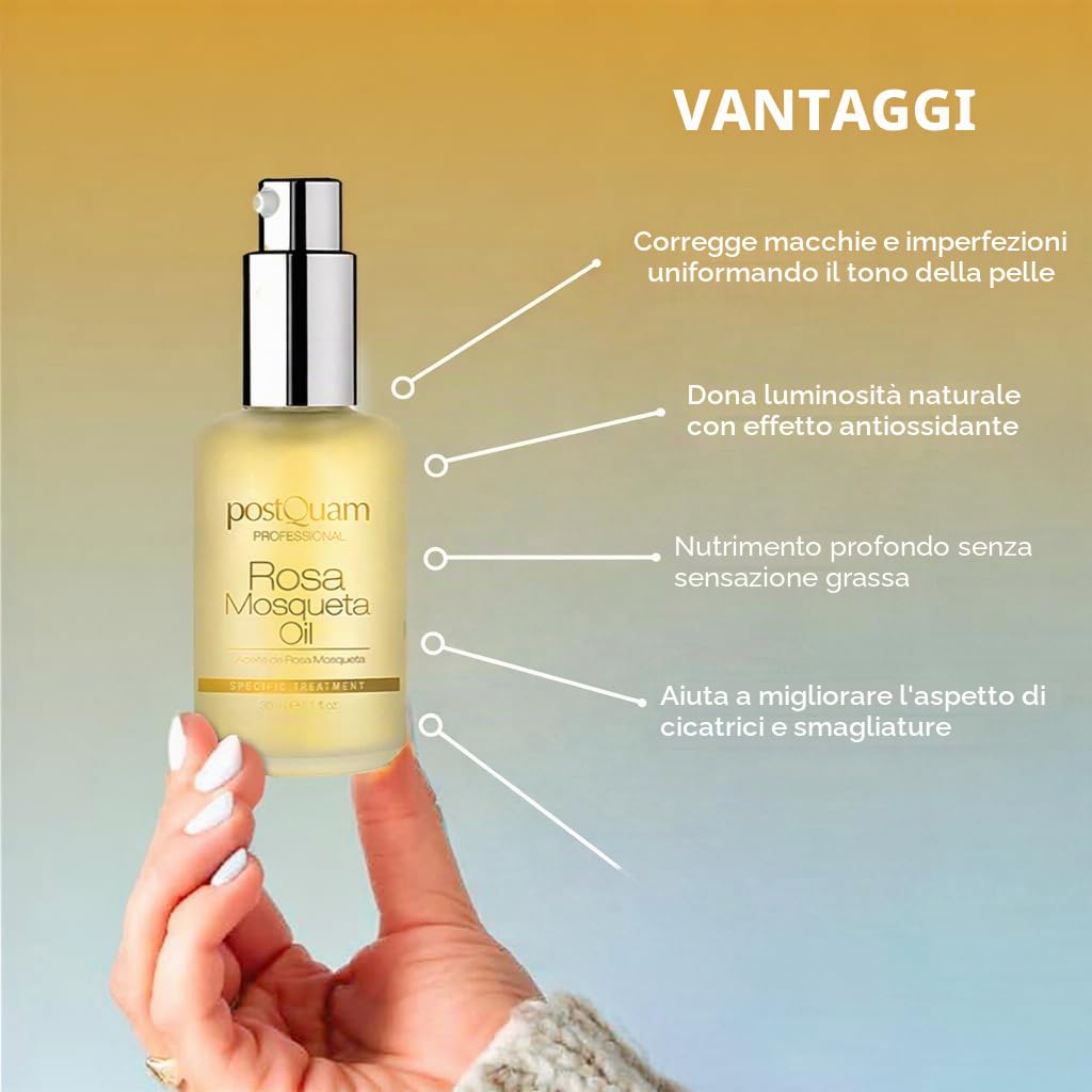 Postquam Rosa Mosqueta Olio Viso 30 ml Omega 3 e 6