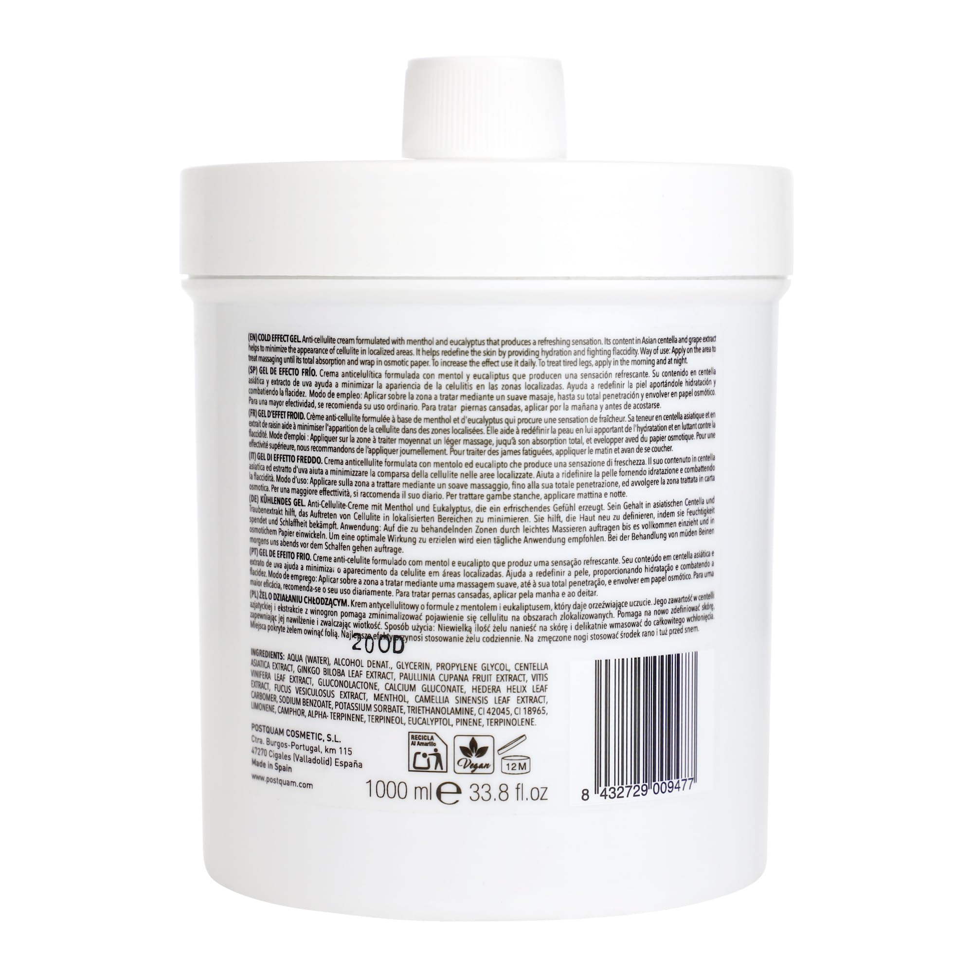 Postquam Sculpt criogel corpo 1 l effetto freddo