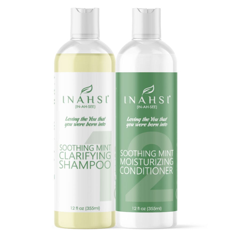 Inahsi Bundles Kit shampoo clarifying balsamo menta capelli ricci
