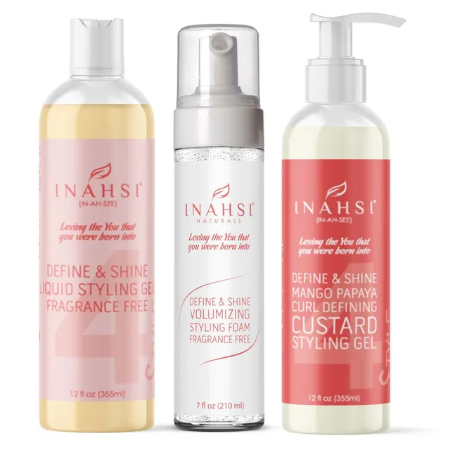 Inahsi Bundles Define & Shine Kit Ricci Gel Spuma Custard