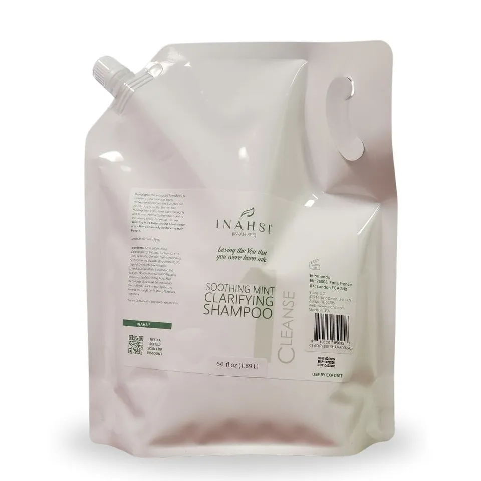 Inahsi Soothing Mint Clarifying Shampoo purificante 64oz menta