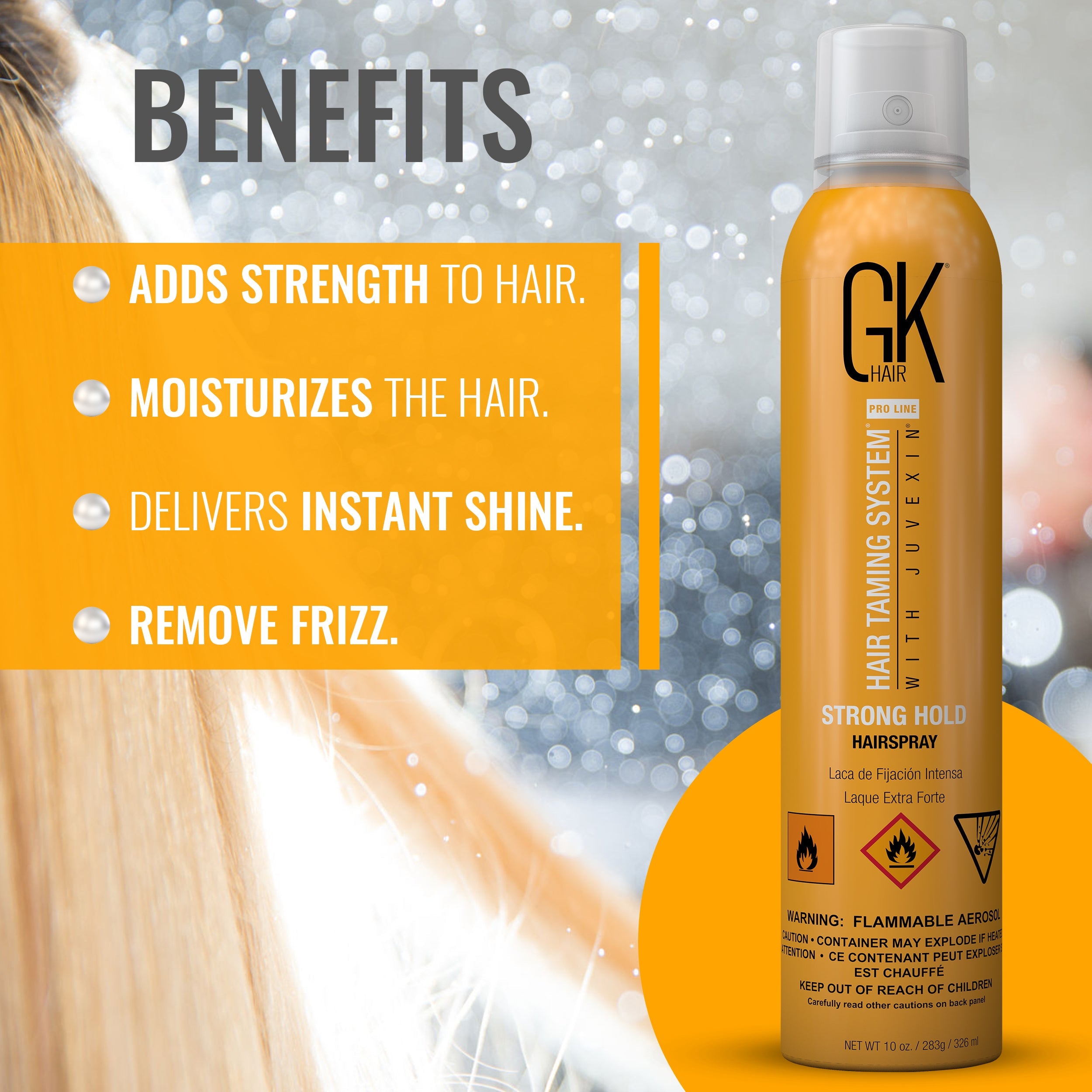 GK Hair Strong Hold Hairspray lacca 320 ml tenuta forte