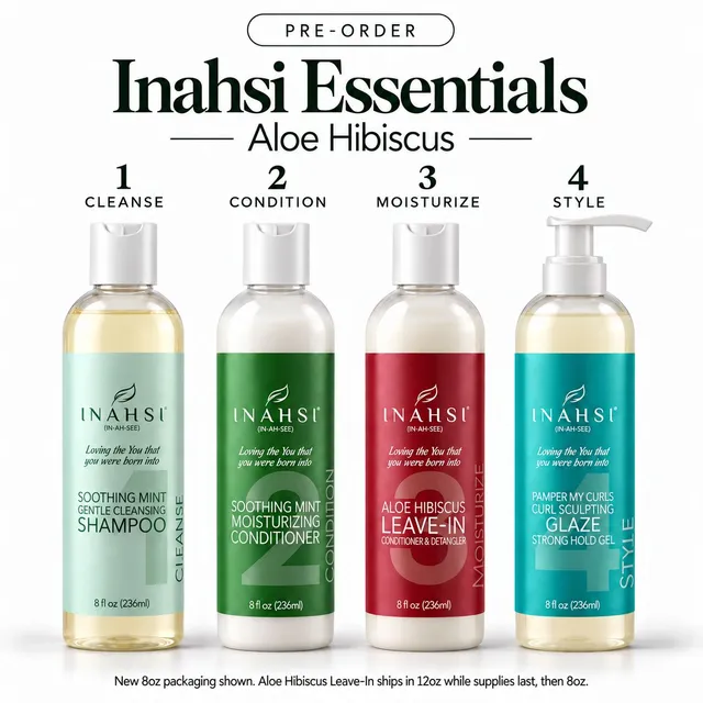 Inahsi Essentials Aloe Hibiscus kit ricci 4 pezzi idratante