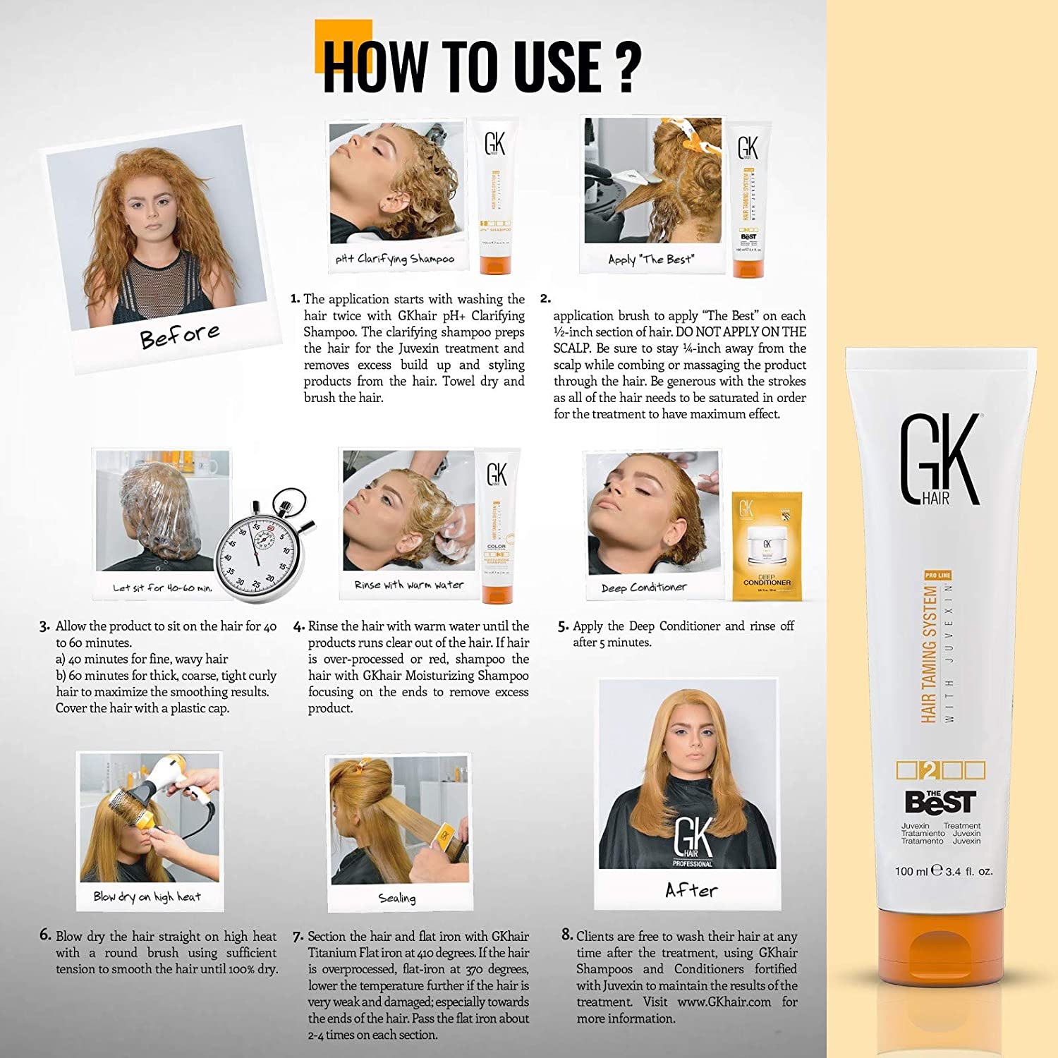 GK Hair The Best Trattamento Cheratina Capelli 300 ml Lisciante