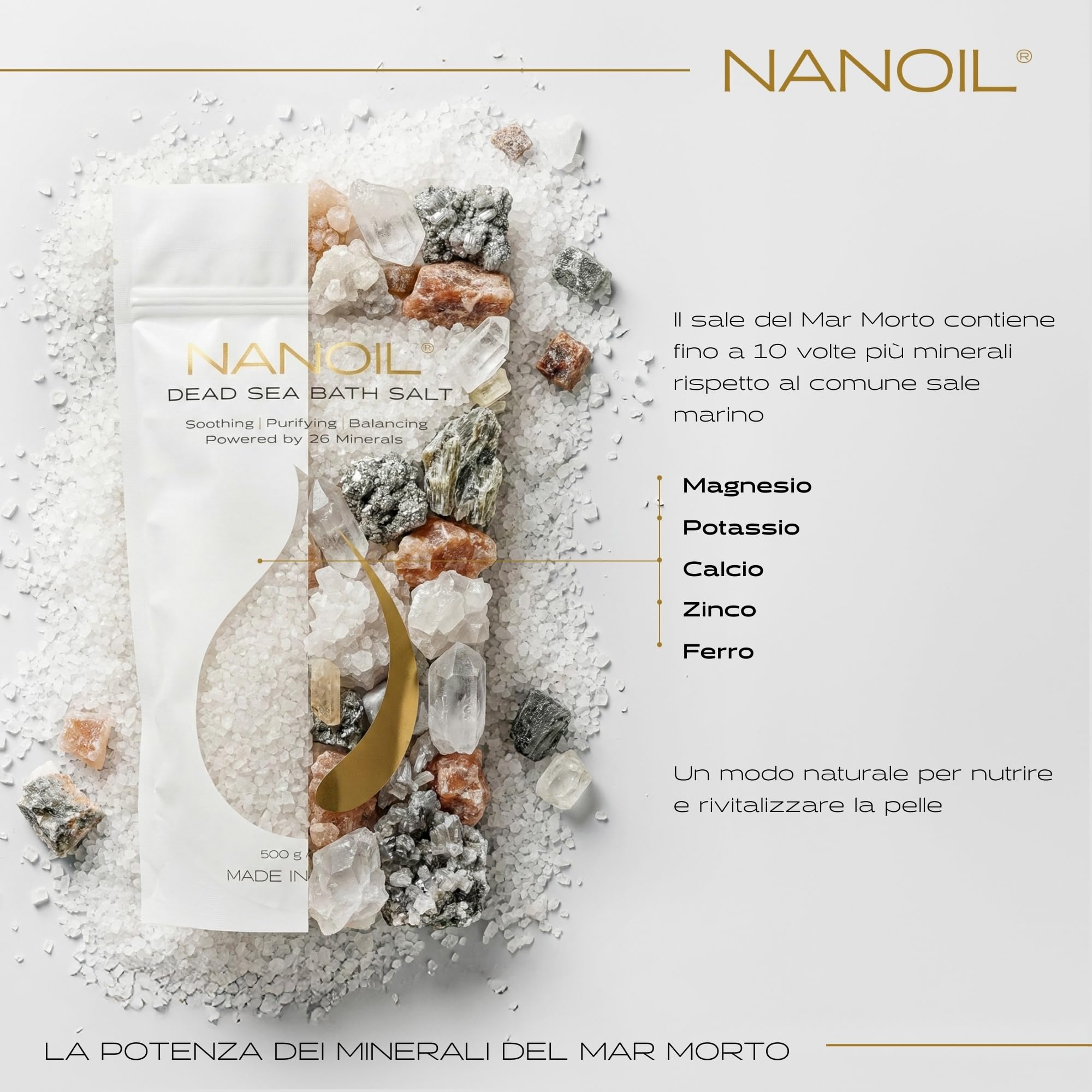 Nanoil Cura Sali Mar Morto sali bagno naturali 500 g puri